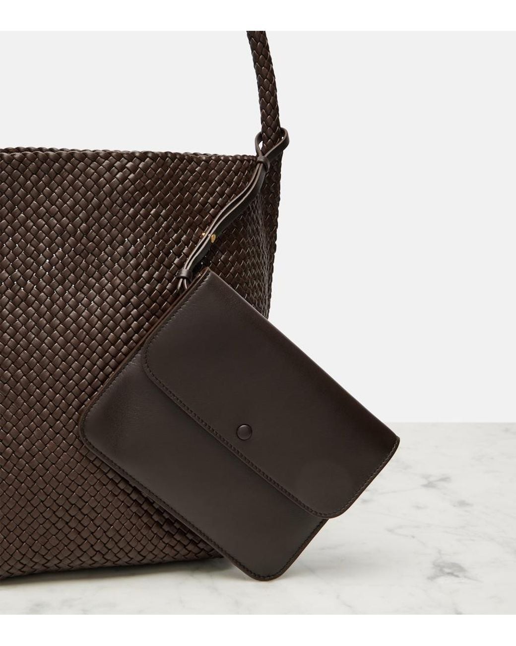 The Row Black Schultertasche N/S Park Medium Aus Leder