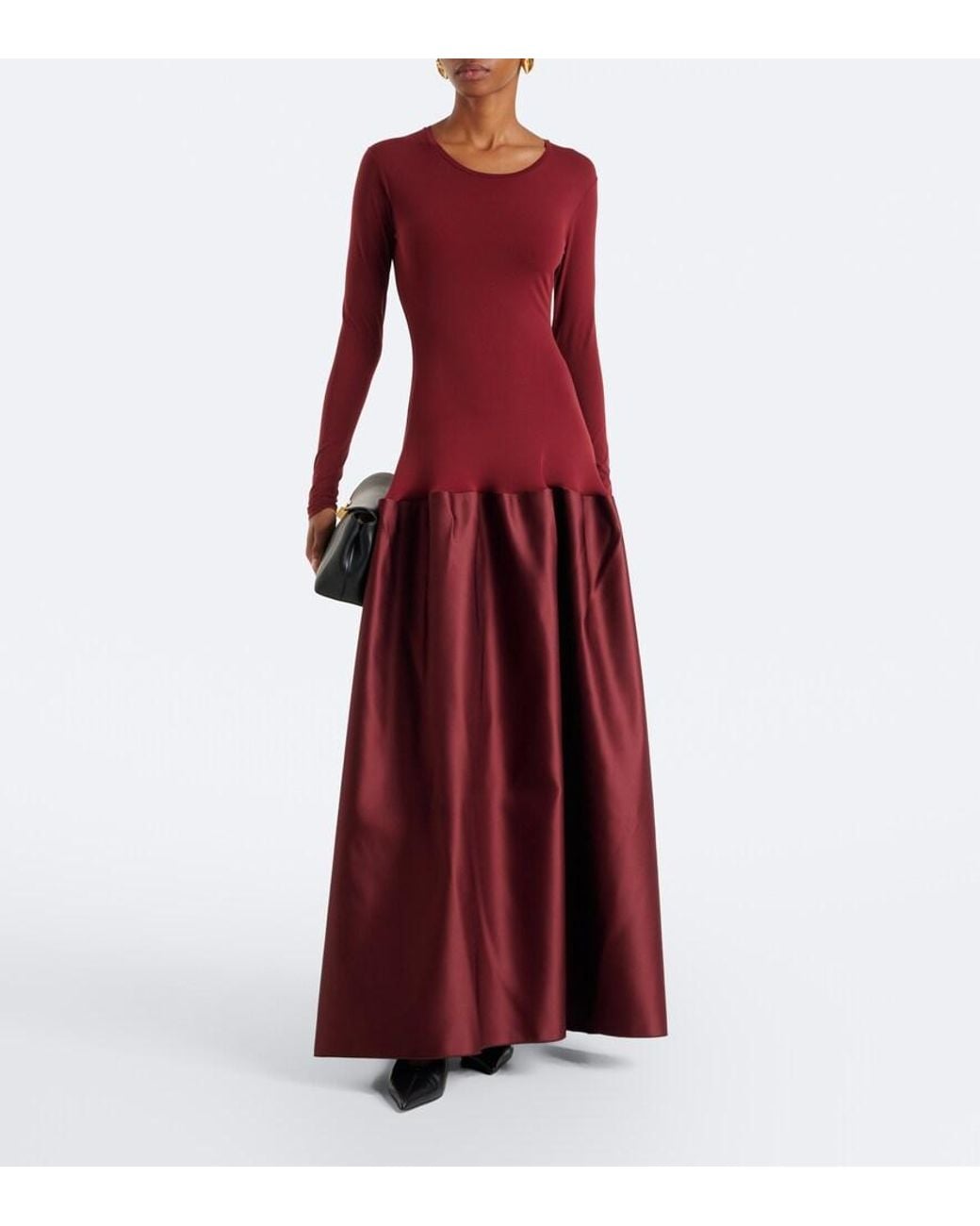 FFORME Purple Catrin Jersey And Duchesse Satin Maxi Dress