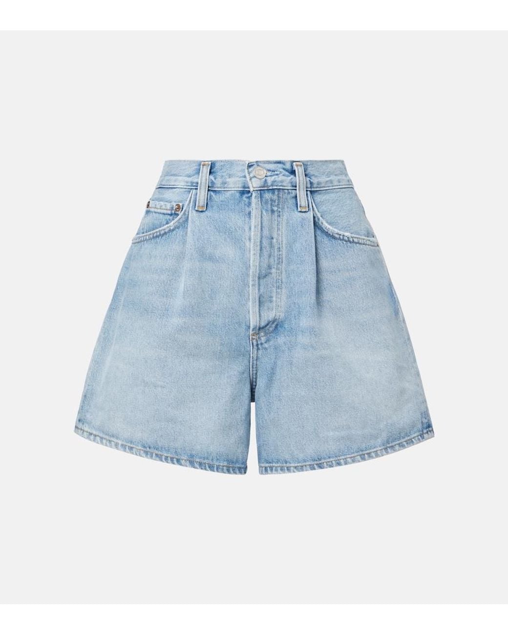 Agolde Blue Rhoda High-Rise Denim Shorts