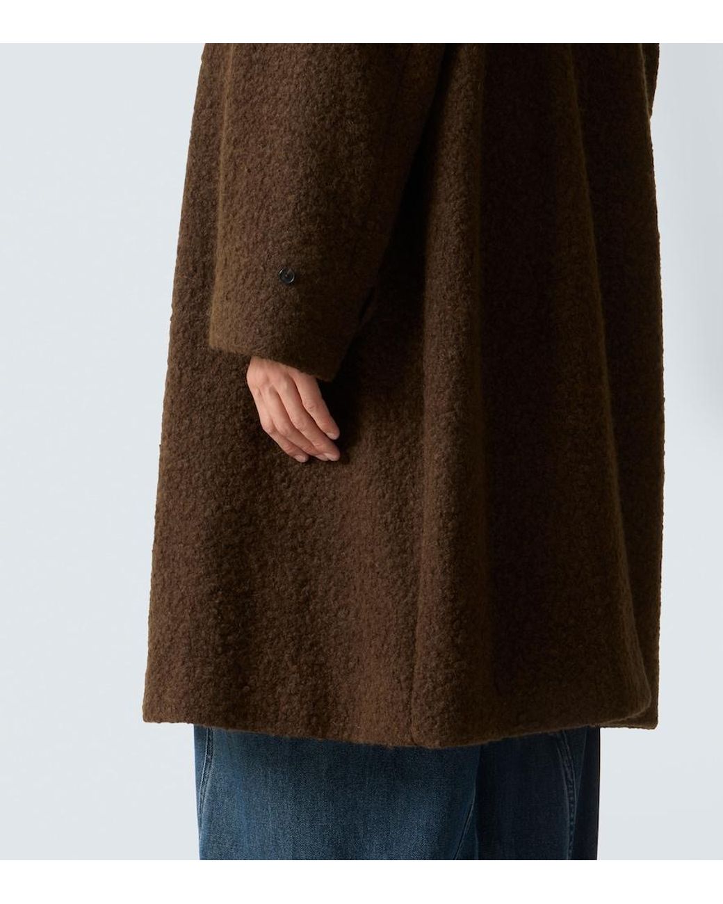 A.PRESSE Brown Double-Breasted Wool-Blend Coat for men