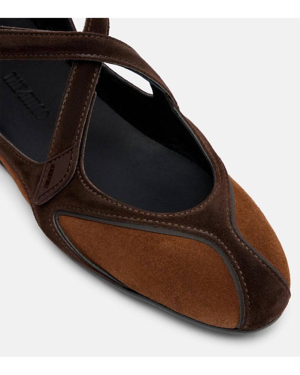 The Attico Brown Floor 01 Suede Ballet Flats