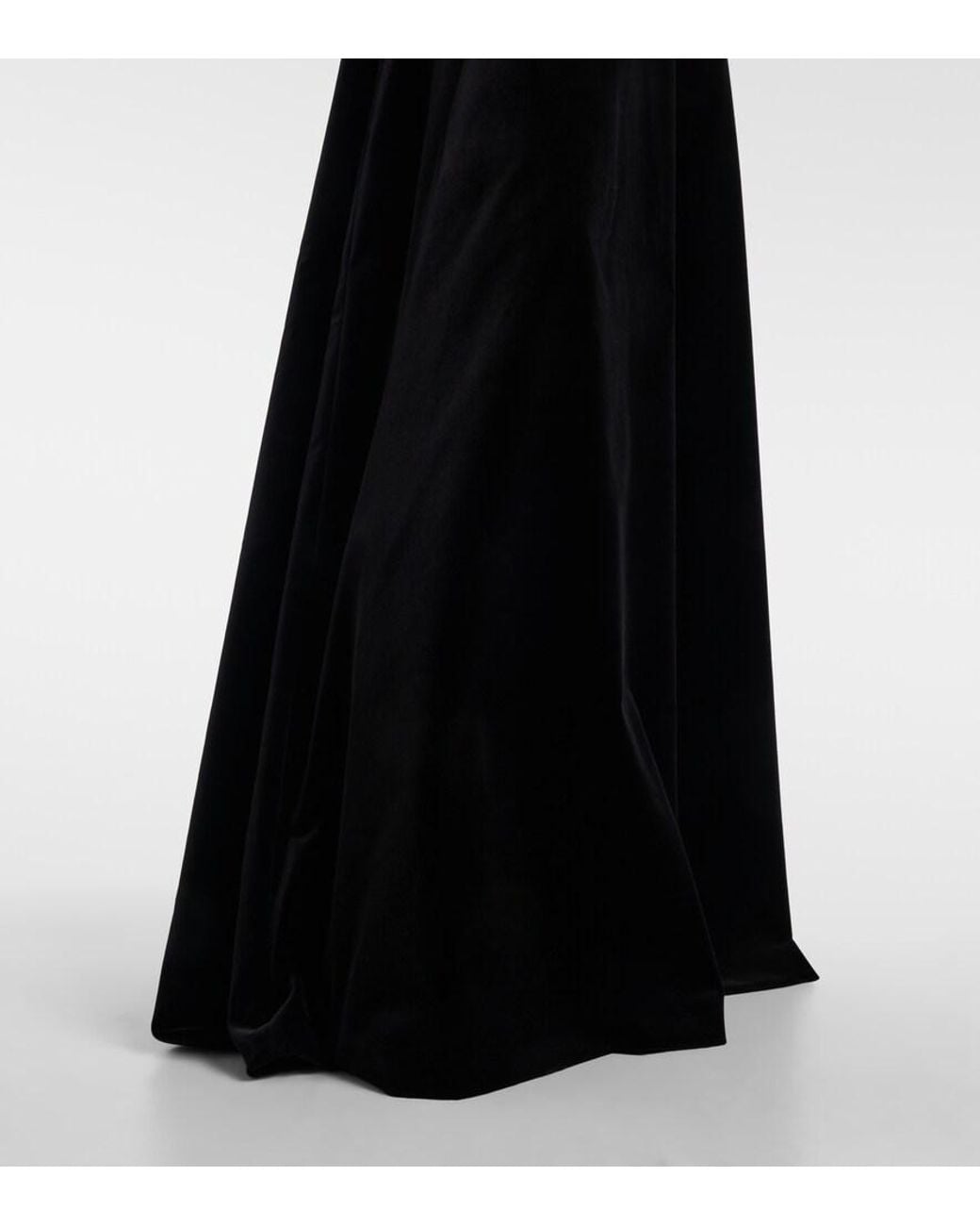 Max Mara Black Open-Back Cotton Velvet Gown