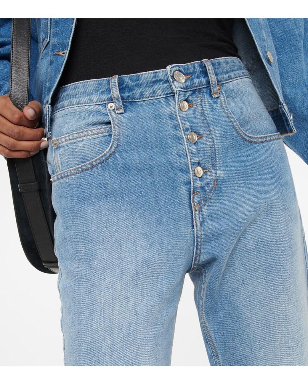 Isabel Marant Blue Belden High-rise Slim-fit Pants