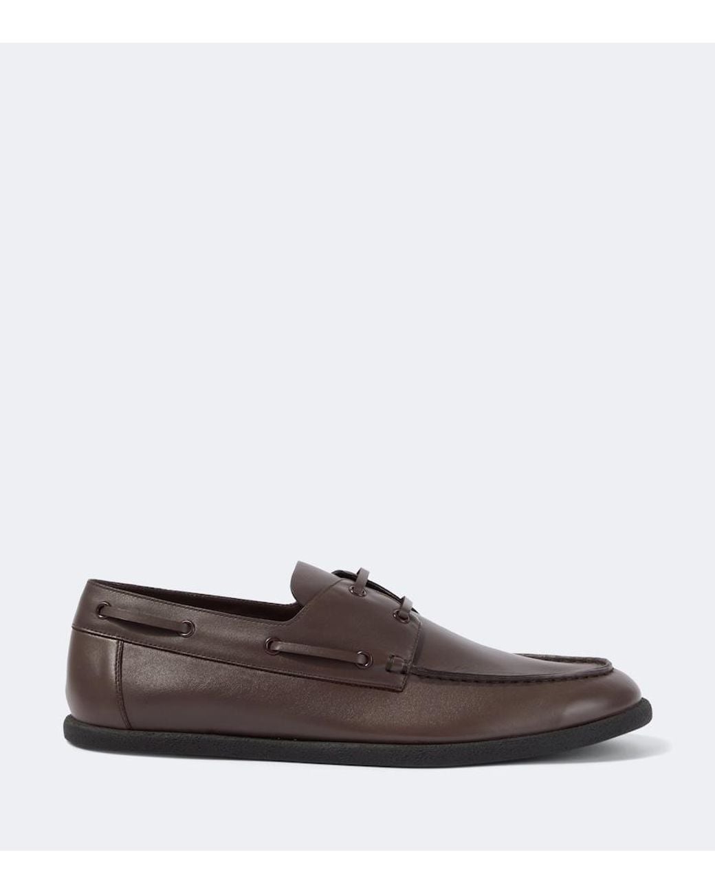 The Row Brown Novus Leather Boat Shoes for men