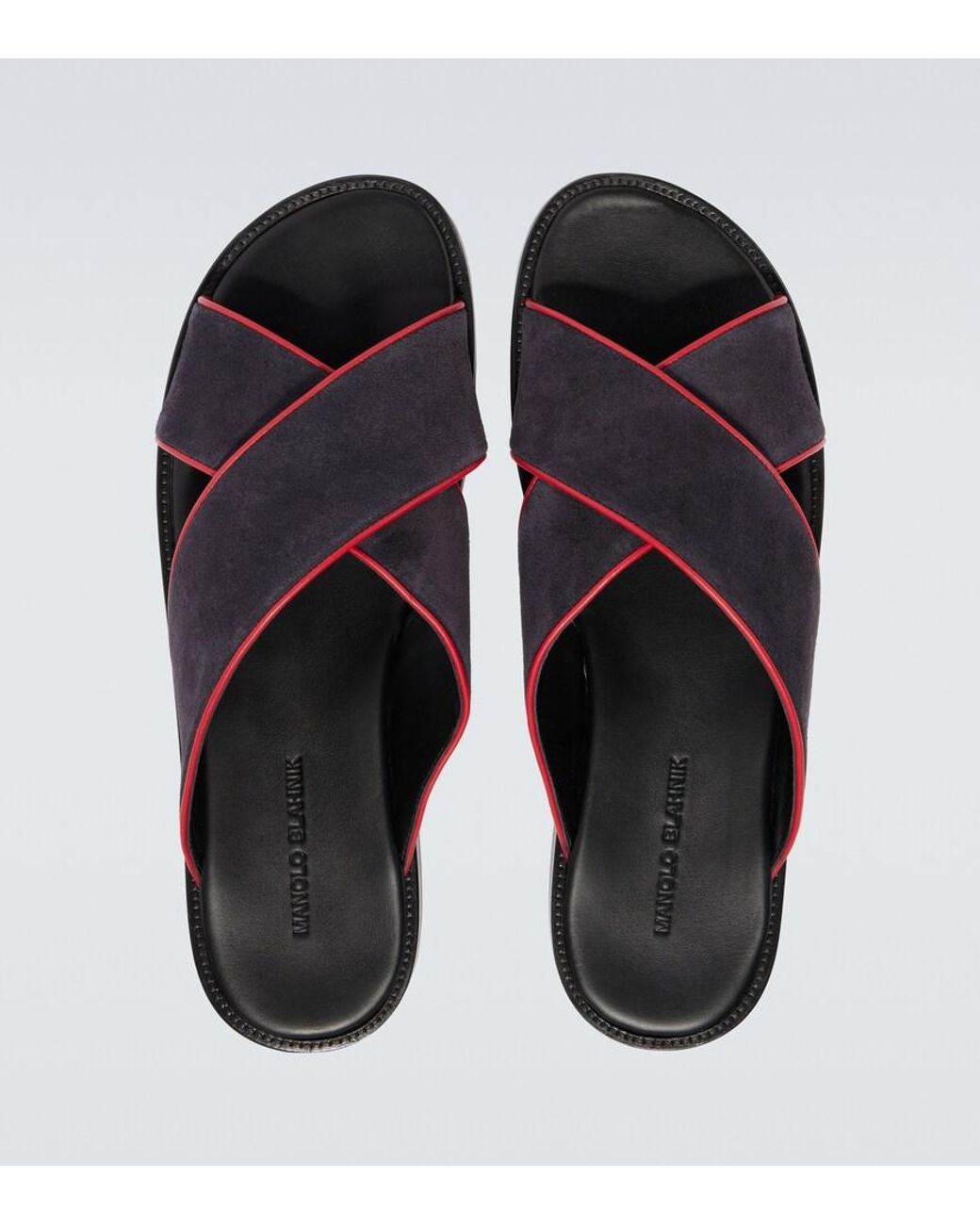 Manolo Blahnik Blue Otawi Suede Sandals for men