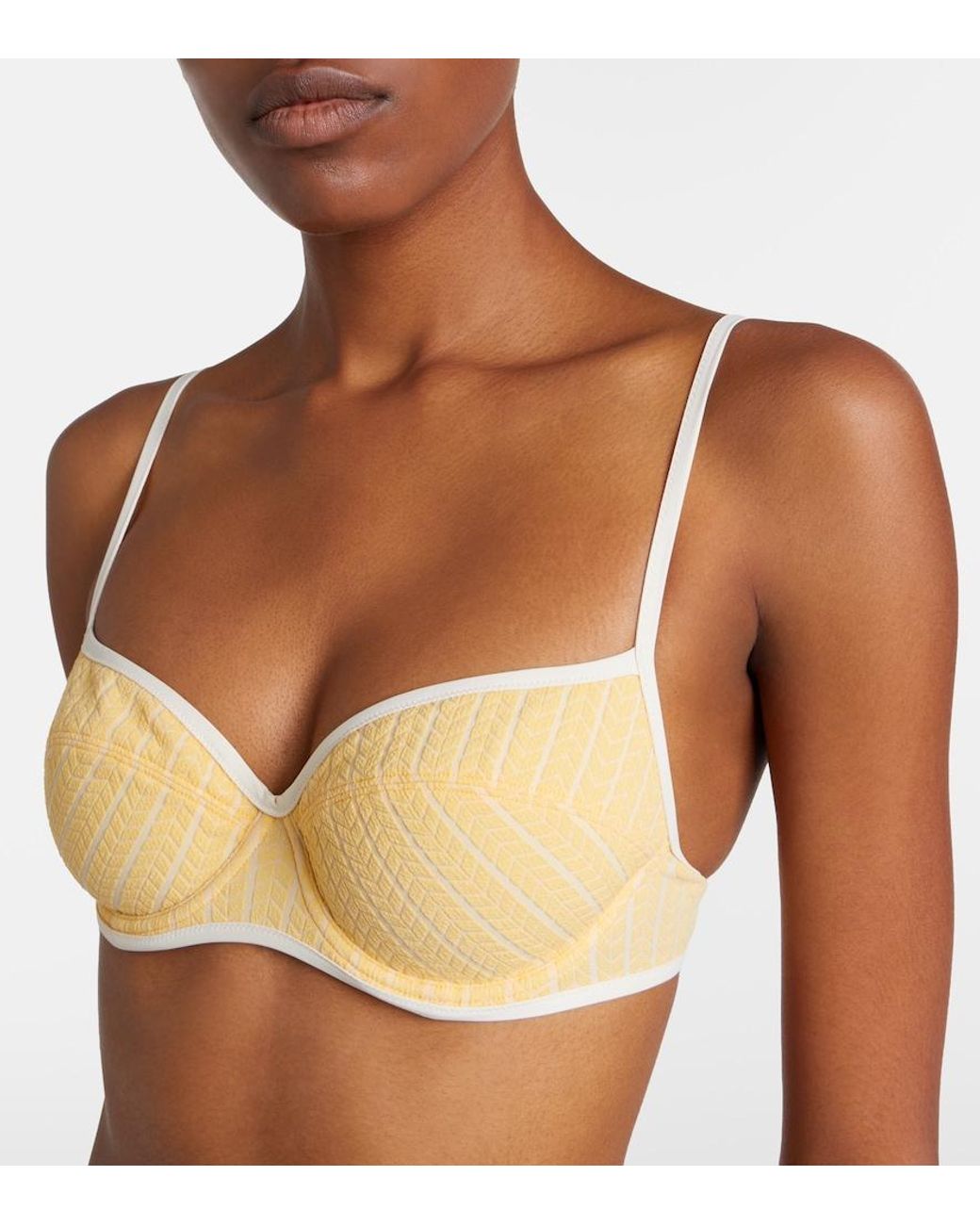 Eres Natural Coconut Striped Bikini Top