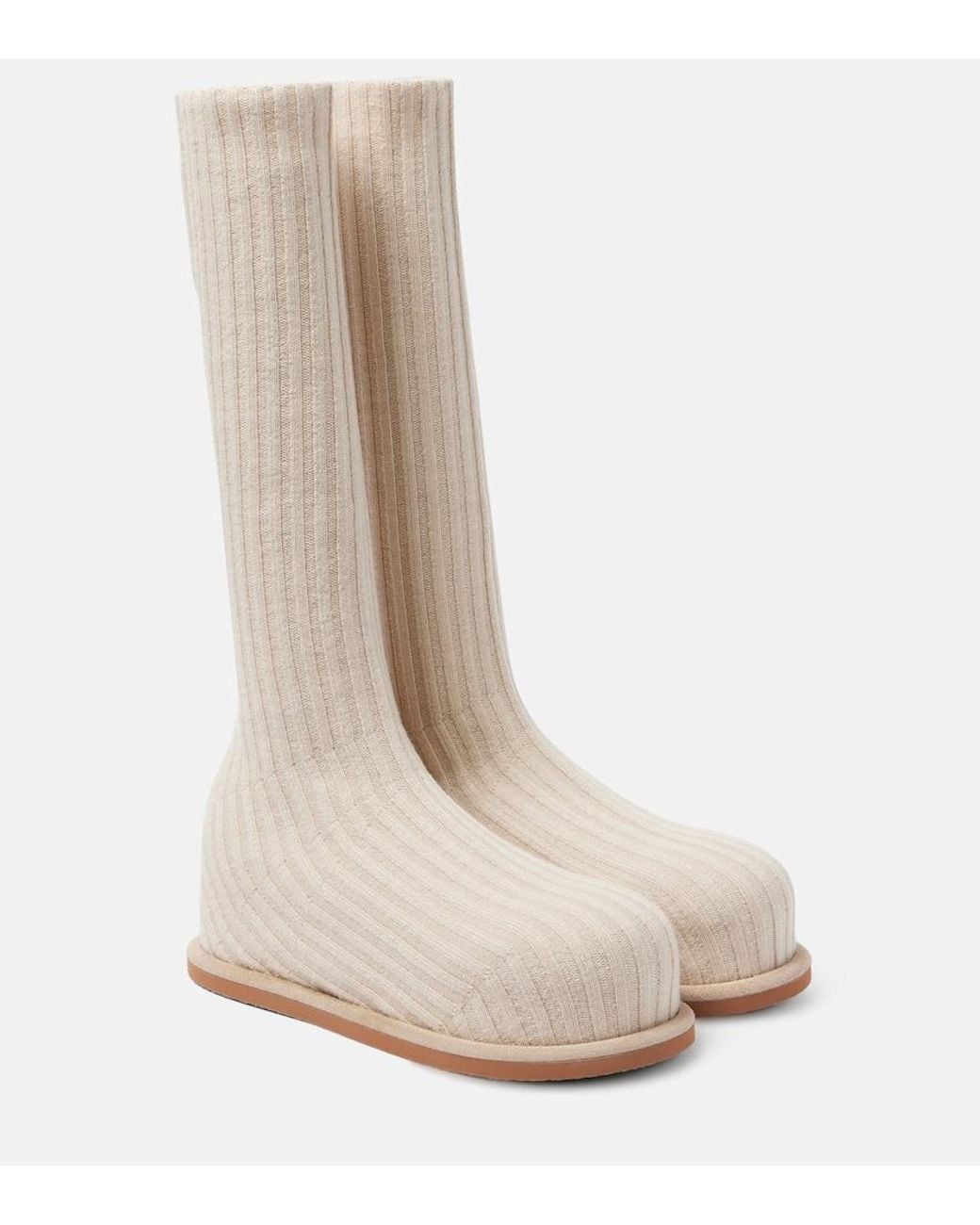 AMINA MUADDI White Veneda 15 Knee-High Sock Boots