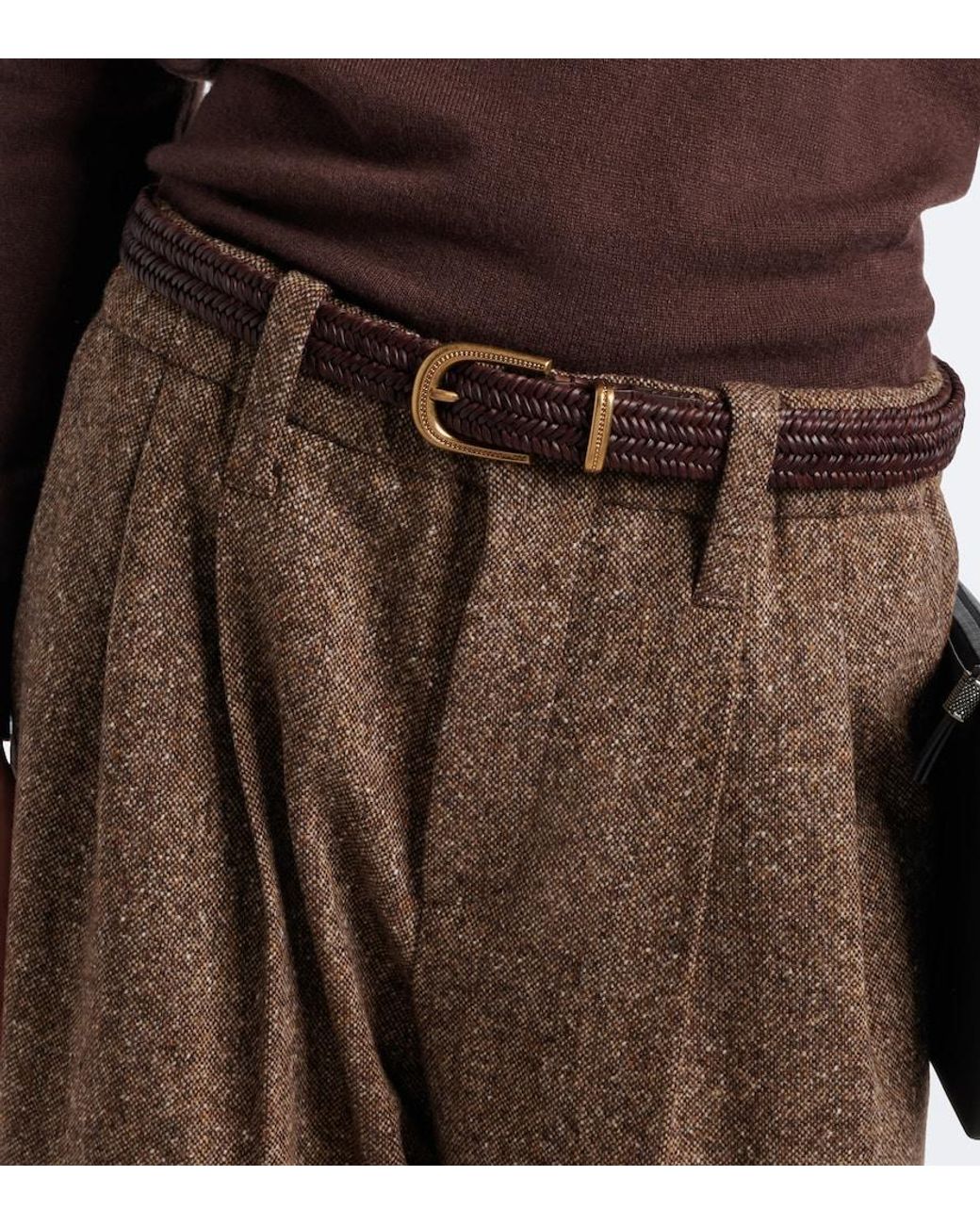 Brunello Cucinelli Brown Woven Leather Belt