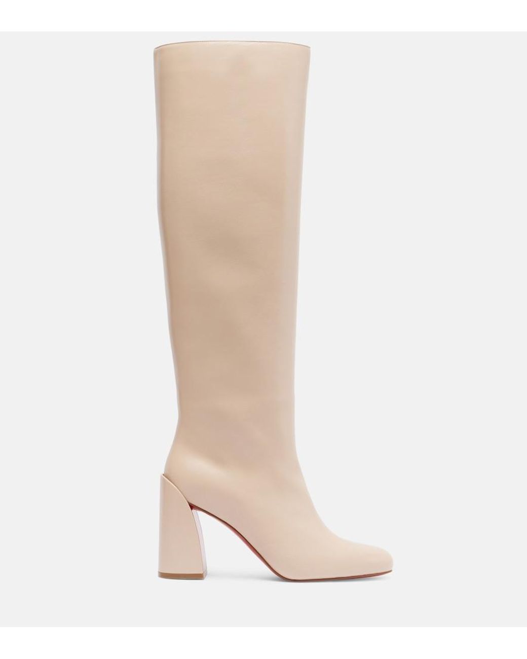 Christian Louboutin Pink Leather Knee-High Boots