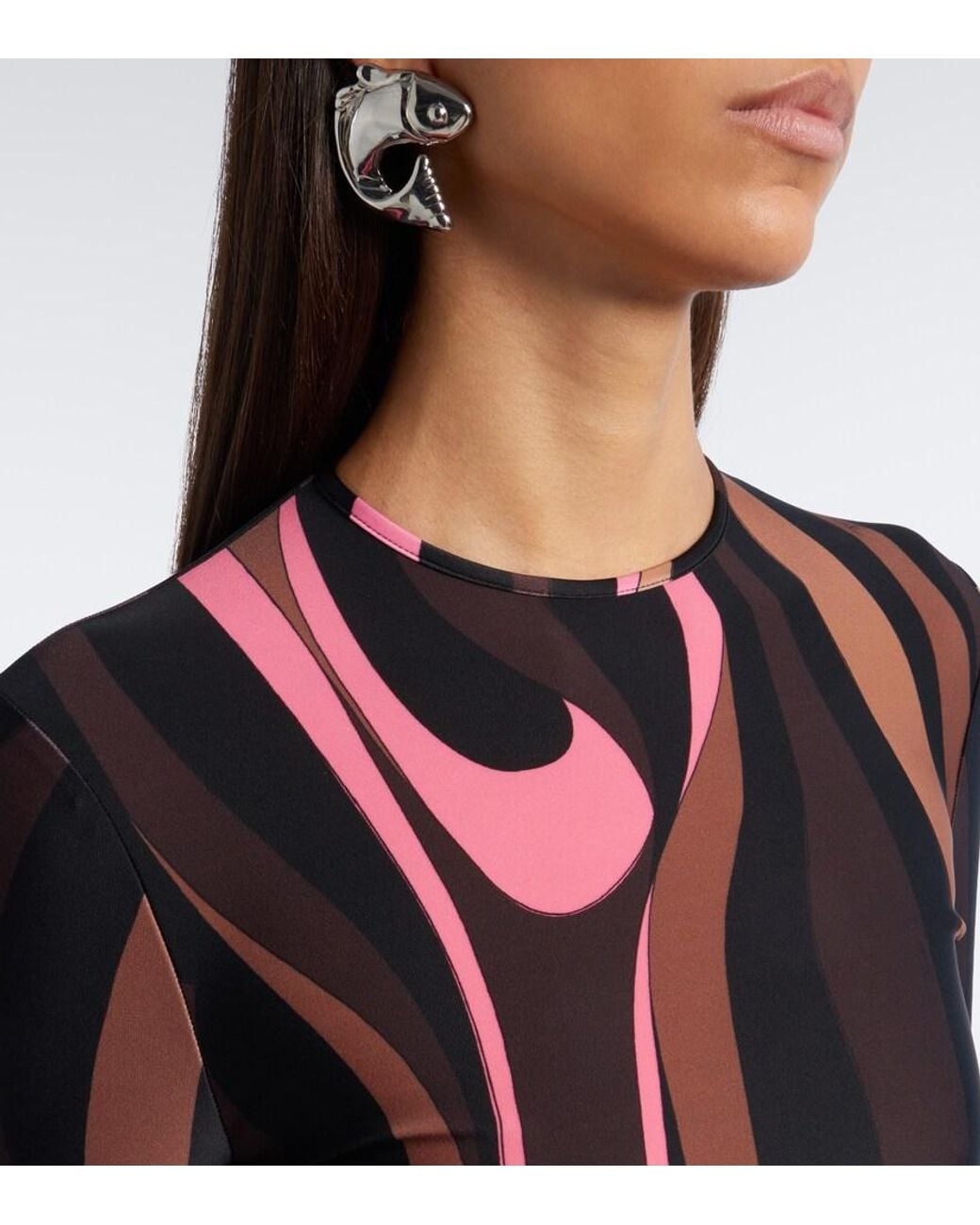 Emilio Pucci Red Marmo Jersey Midi Dress