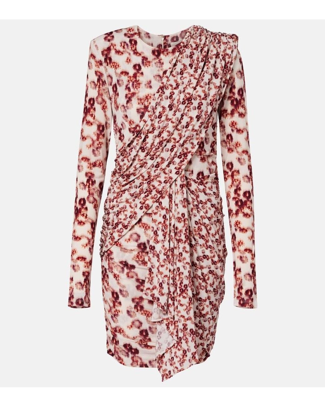 Isabel Marant Red Georgia Draped Printed Minidress