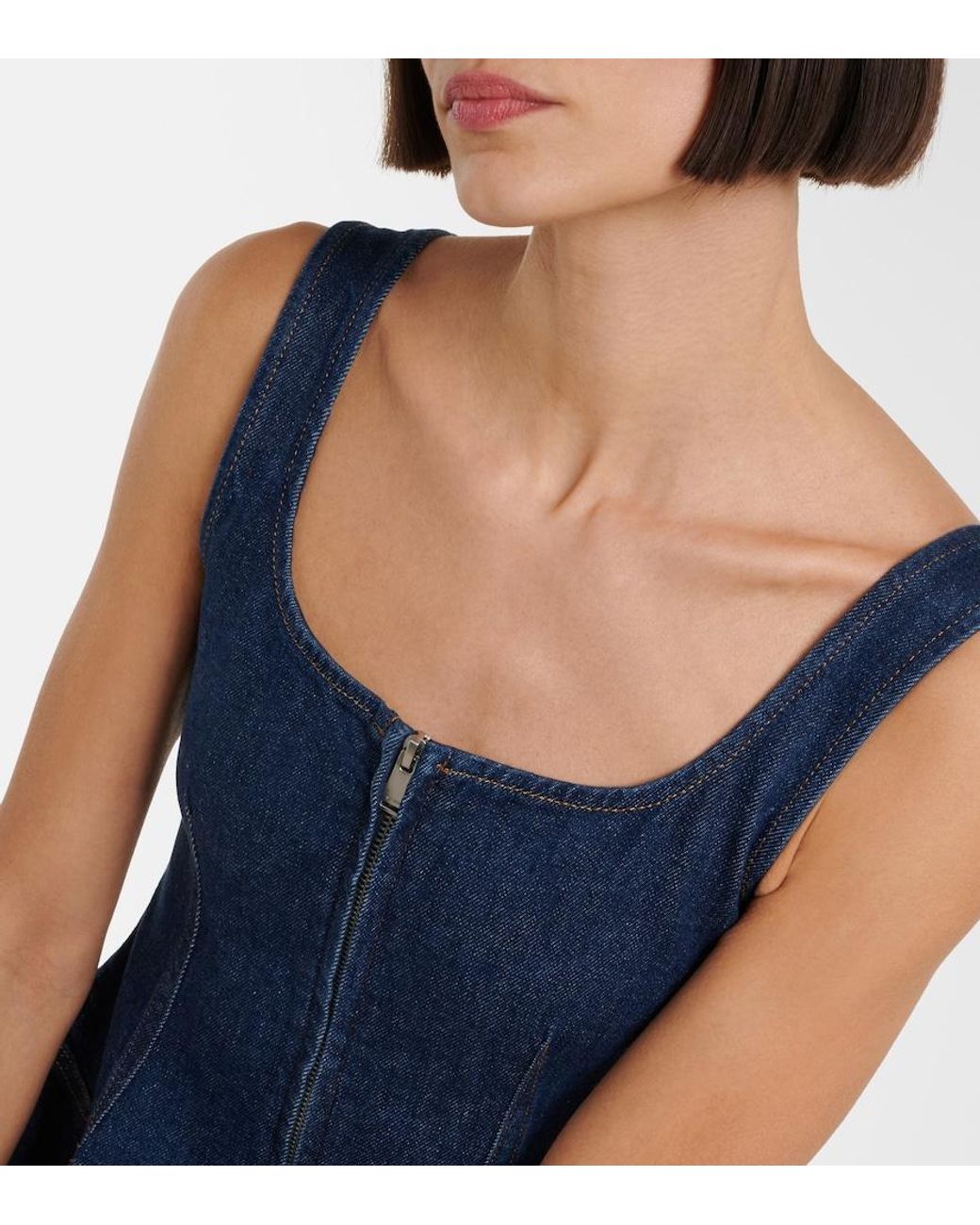 Robe En Denim Jonathan Simkhai en coloris Blue