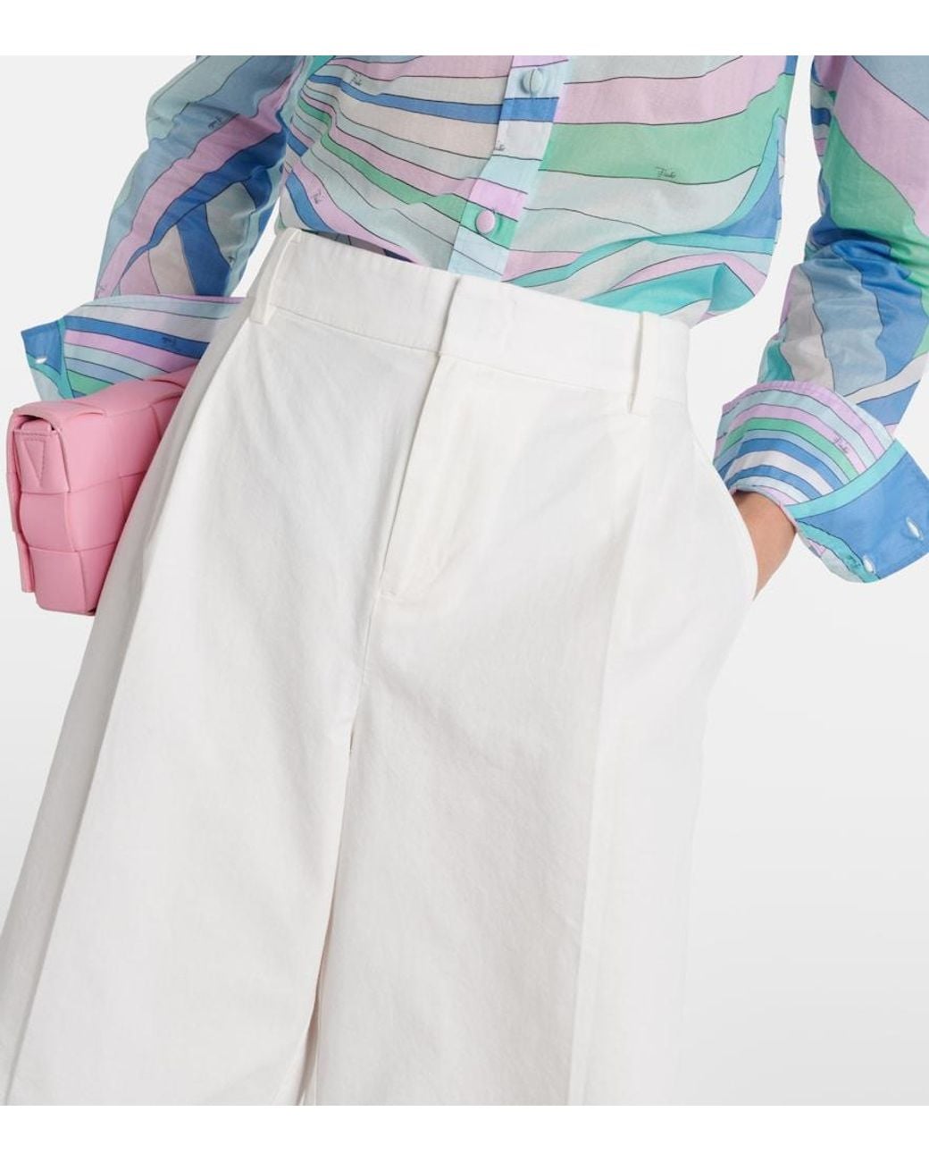 Vince White High-Rise Shorts Aus Baumwolle