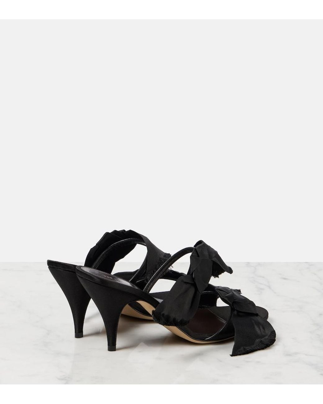 The Row Black Vika Satin Sandals