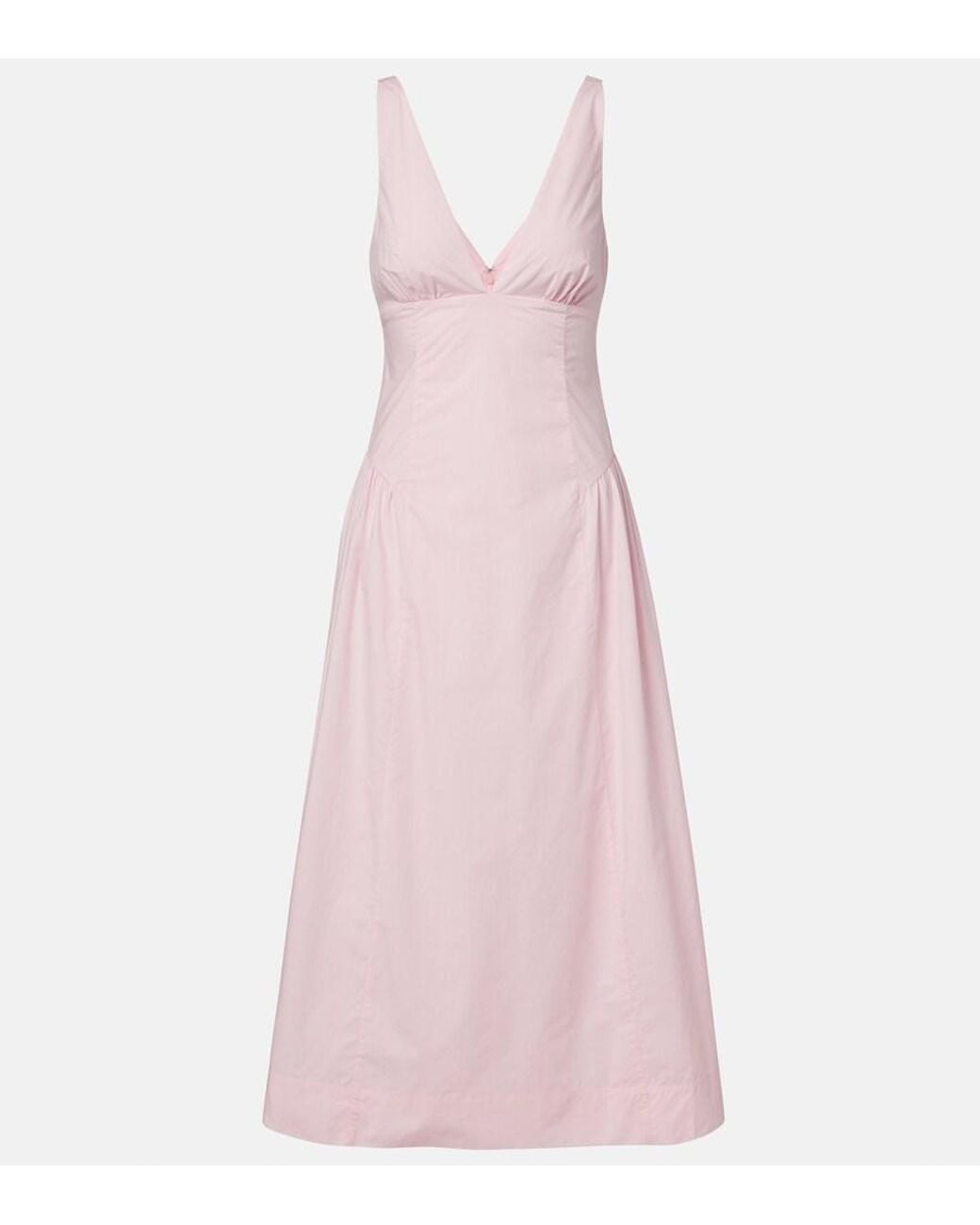 Posse Pink Lindie Cotton Poplin Midi Dress