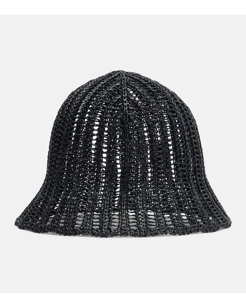 Brunello Cucinelli Black Woven Bucket Hat