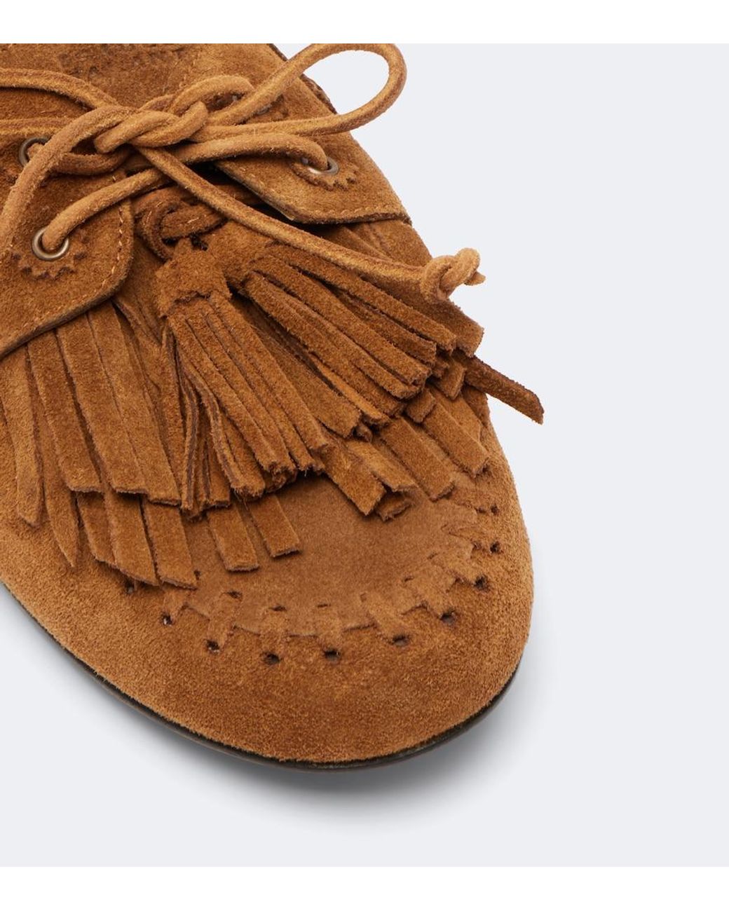 Isabel Marant Brown Fersi Fringed Suede Boat Shoes