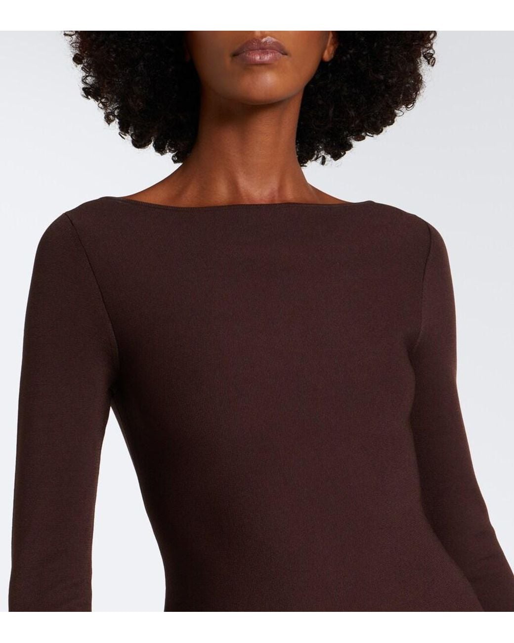 Jonathan Simkhai Brown Paola Knitted Satin Gown