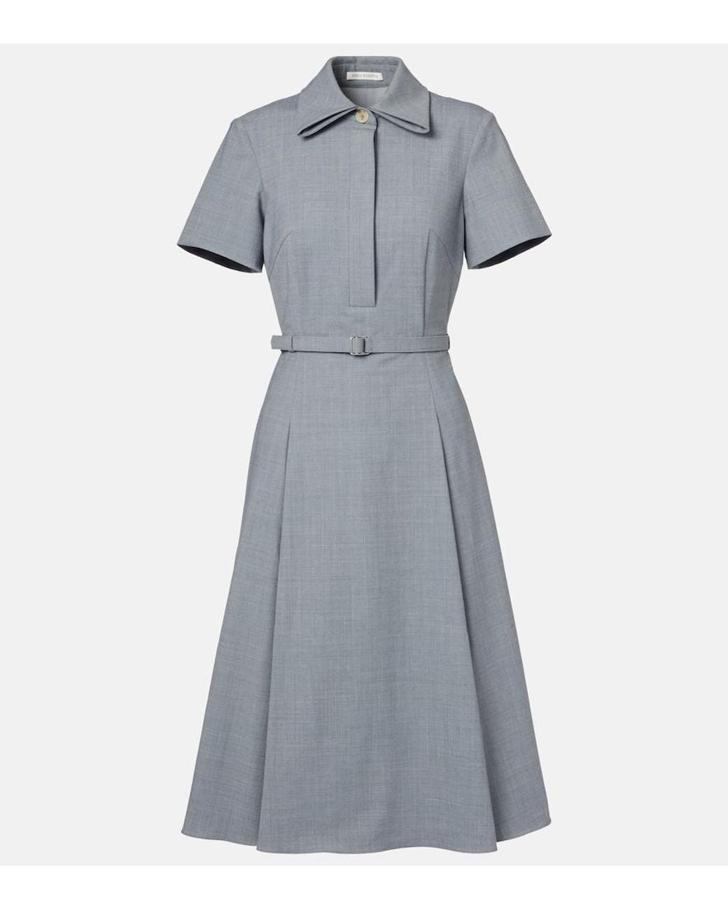 Emilia Wickstead Gray Iwona Belted Midi Dress