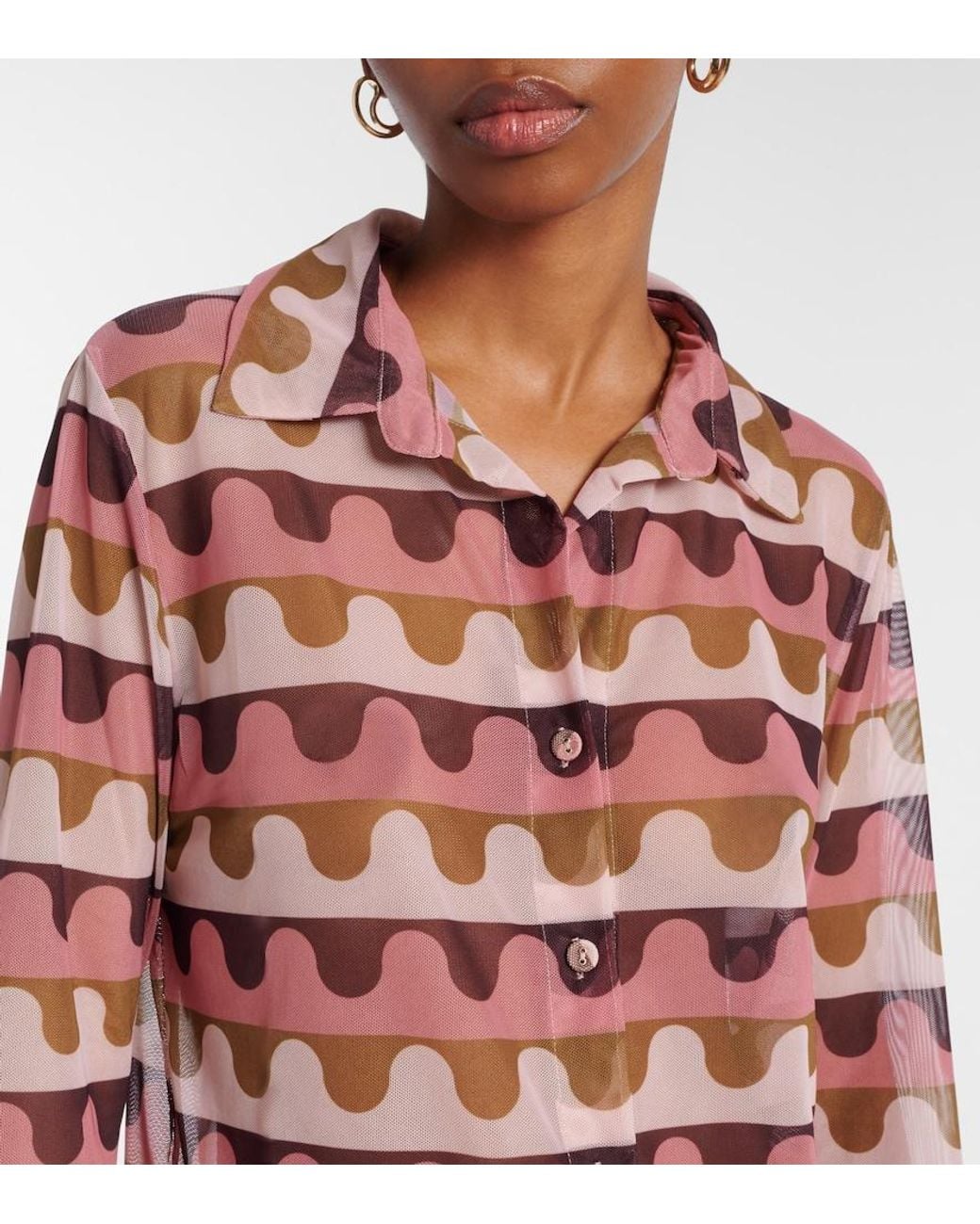 Adriana Degreas Pink Giardino Printed Shirt