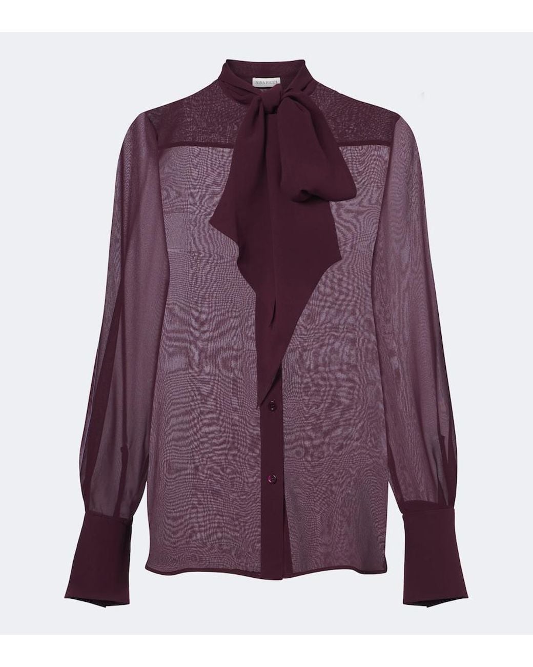 Nina Ricci Purple Silk Chiffon Blouse