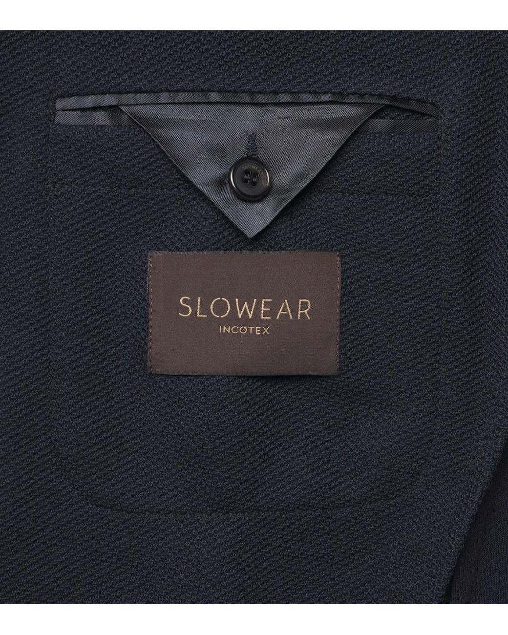 Slowear Blue Single-Breasted Wool-Blend Blazer for men