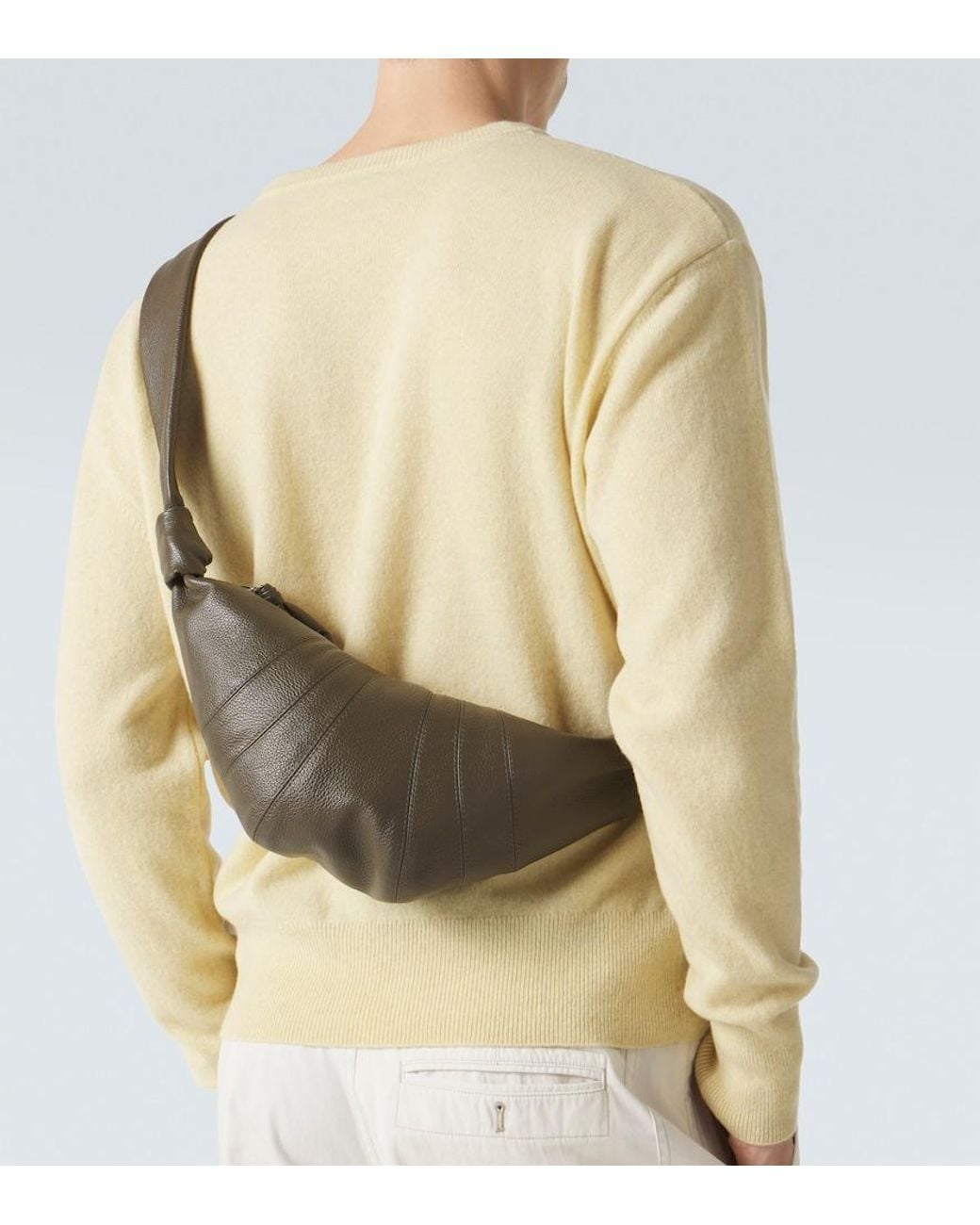Lemaire Metallic Croissant Small Leather Shoulder Bag for men