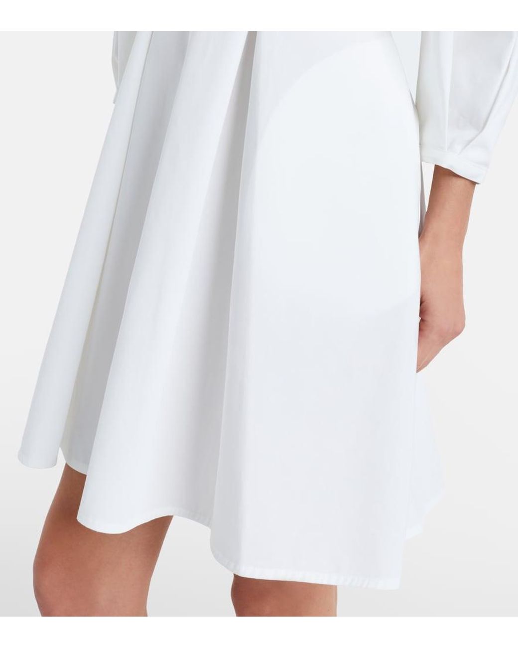 Totême White Pleated Cotton Minidress