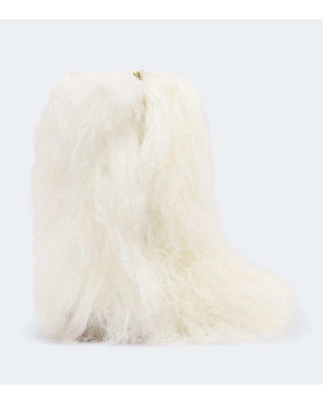 Yves Salomon White Leather-Trimmed Shearling Mid-Calf Boots