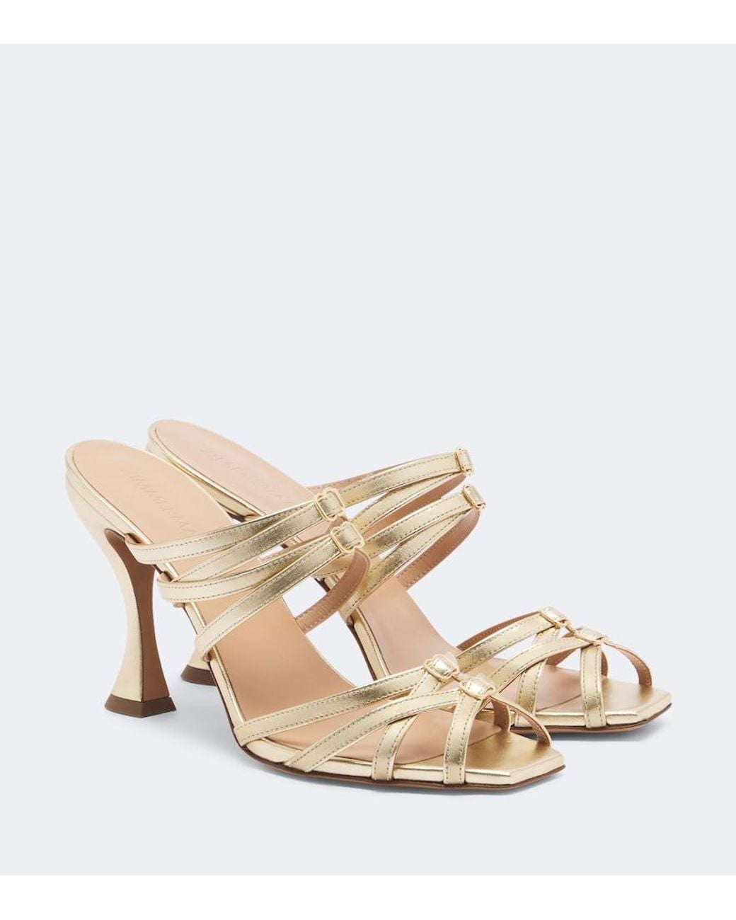 Zimmermann Natural Solstice Metallic Leather Mules