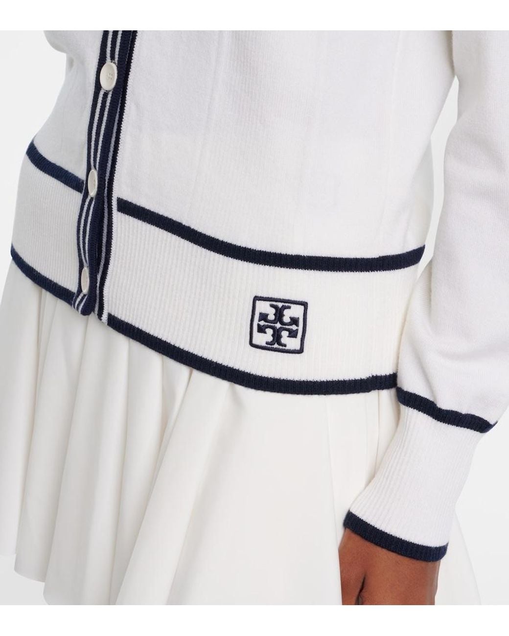 Tory Burch Gray Wool-Blend Cardigan