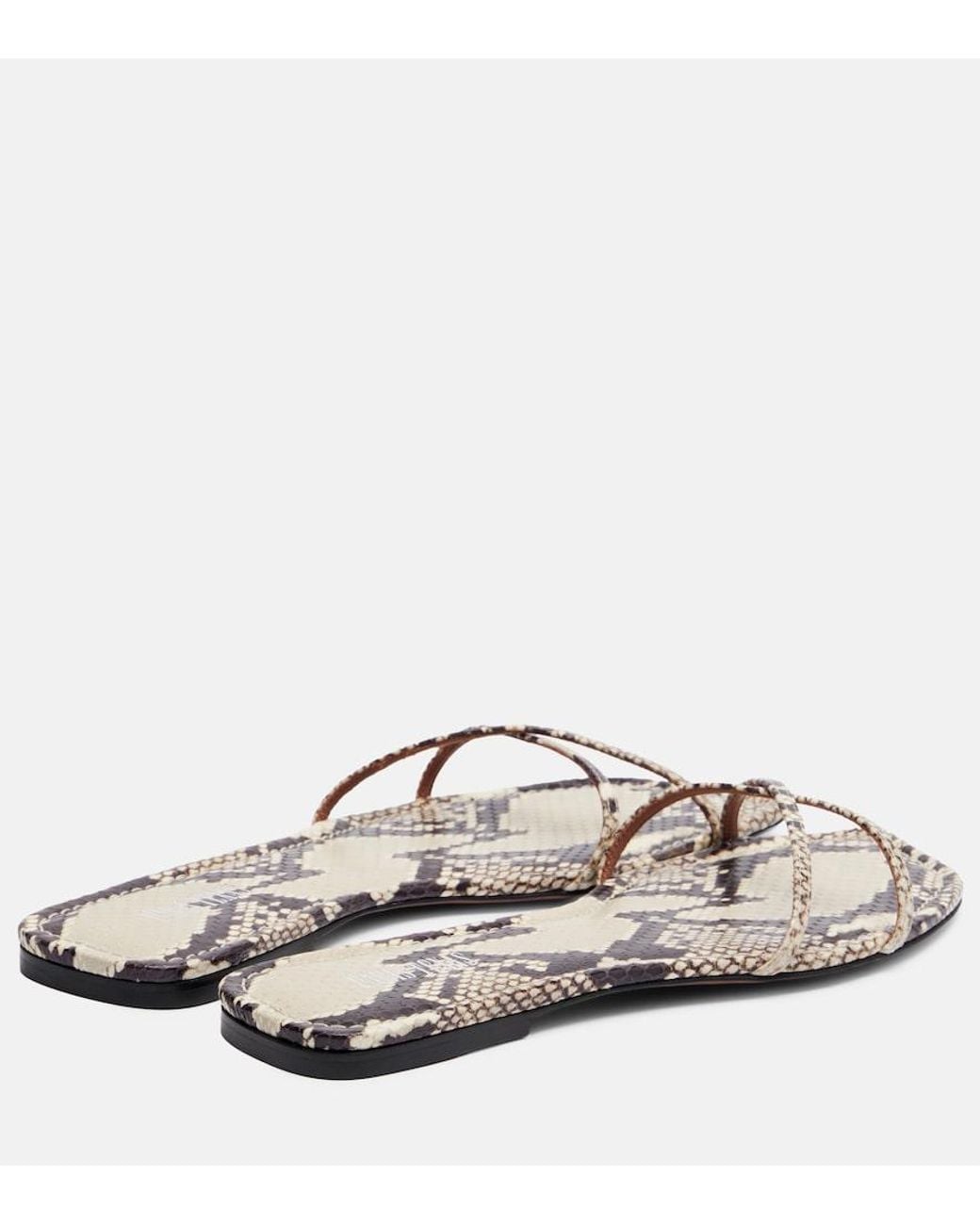 Paris Texas Natural Biarritz Snake-Effect Leather Sandals