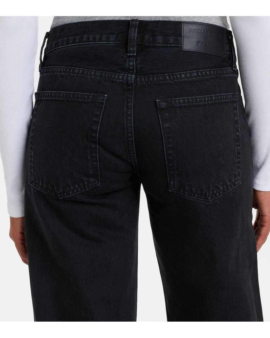 FRAME Black The Straight Jeans