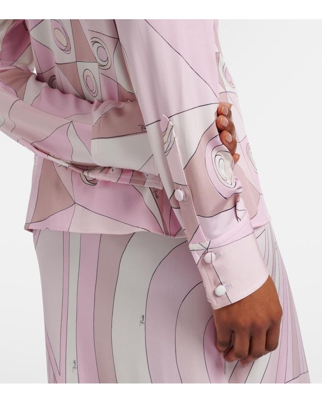 Emilio Pucci Pink Occhi Satin Jersey Shirt