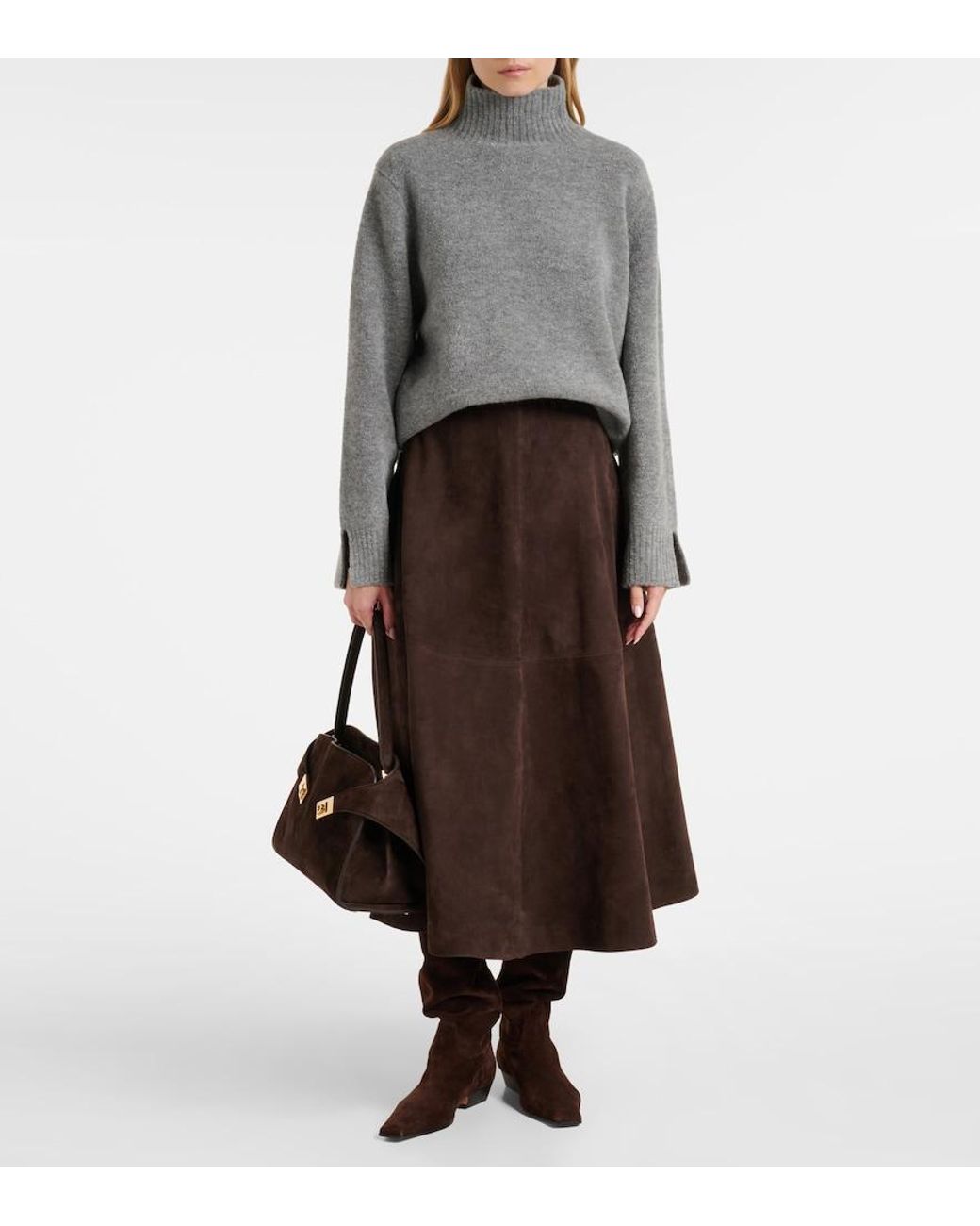 Jardin Des Orangers Gray Wool And Cashmere-Blend Turtleneck Sweater