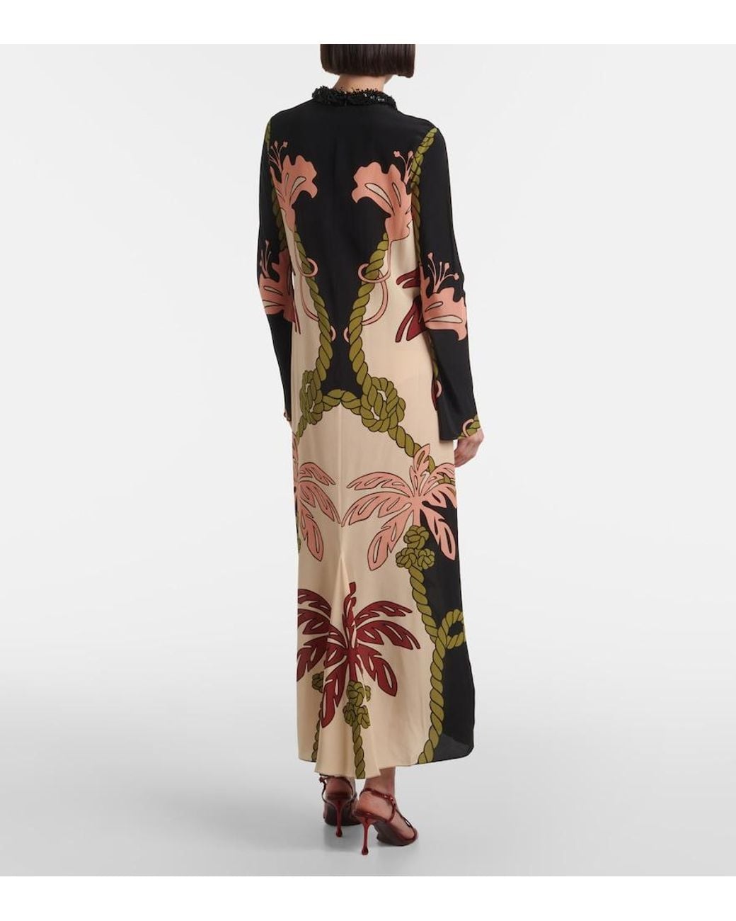 Johanna Ortiz Multicolor Sequined Printed Silk Tunic