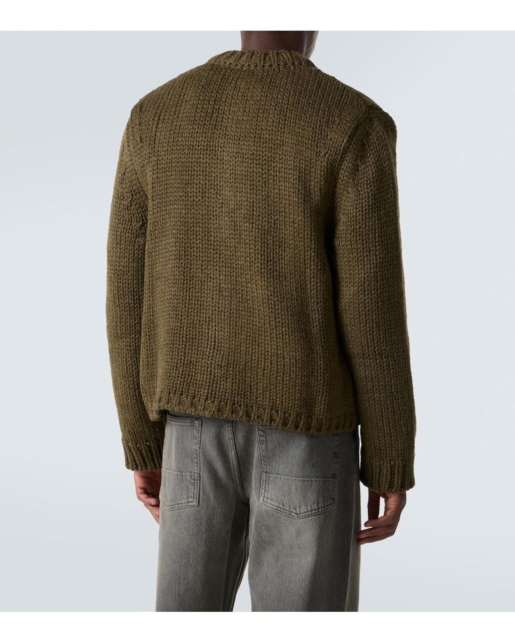 Our Legacy Green Over Wool And Alpaca Cardigan for men