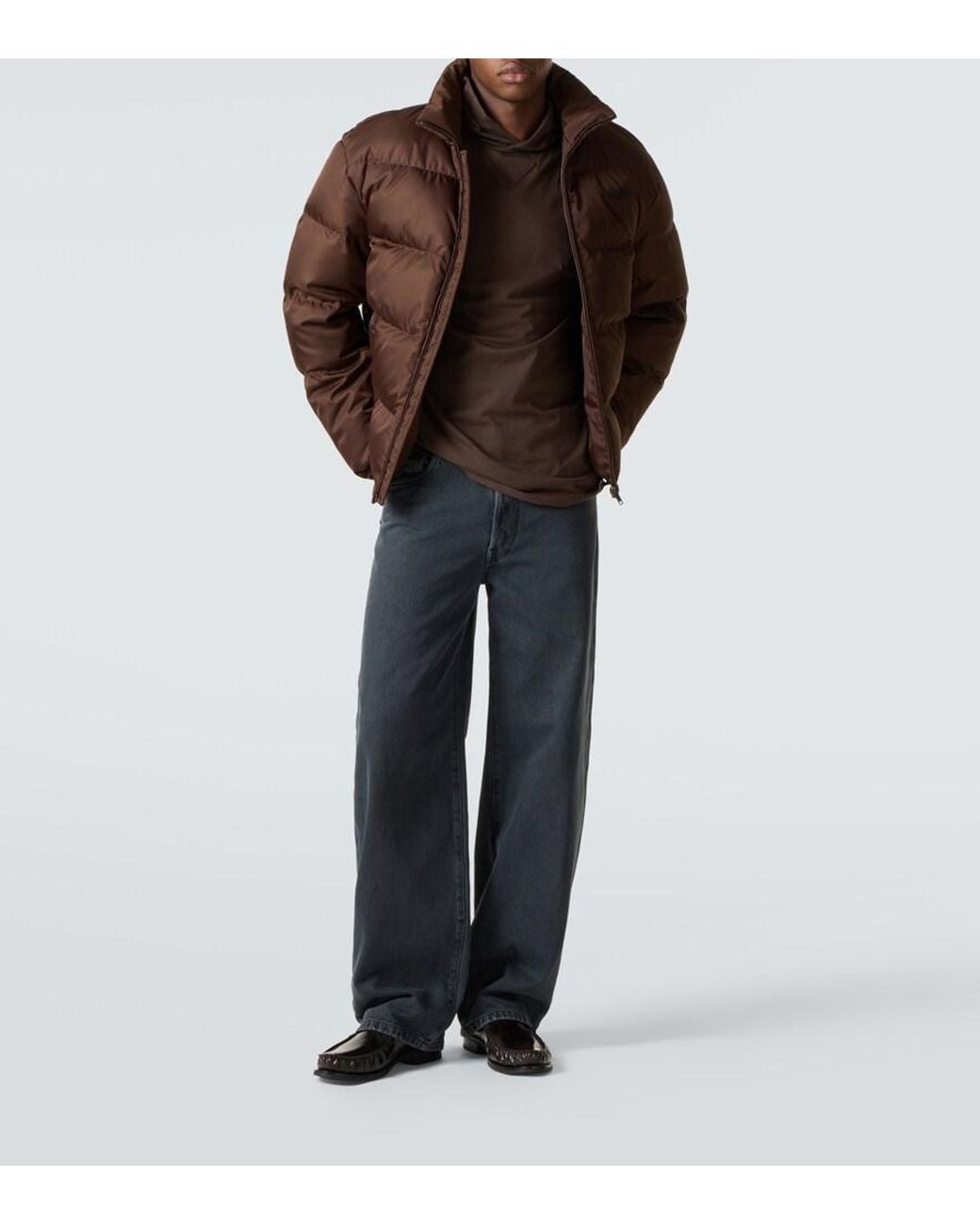 Prada Brown Re-Nylon Down Jacket for men