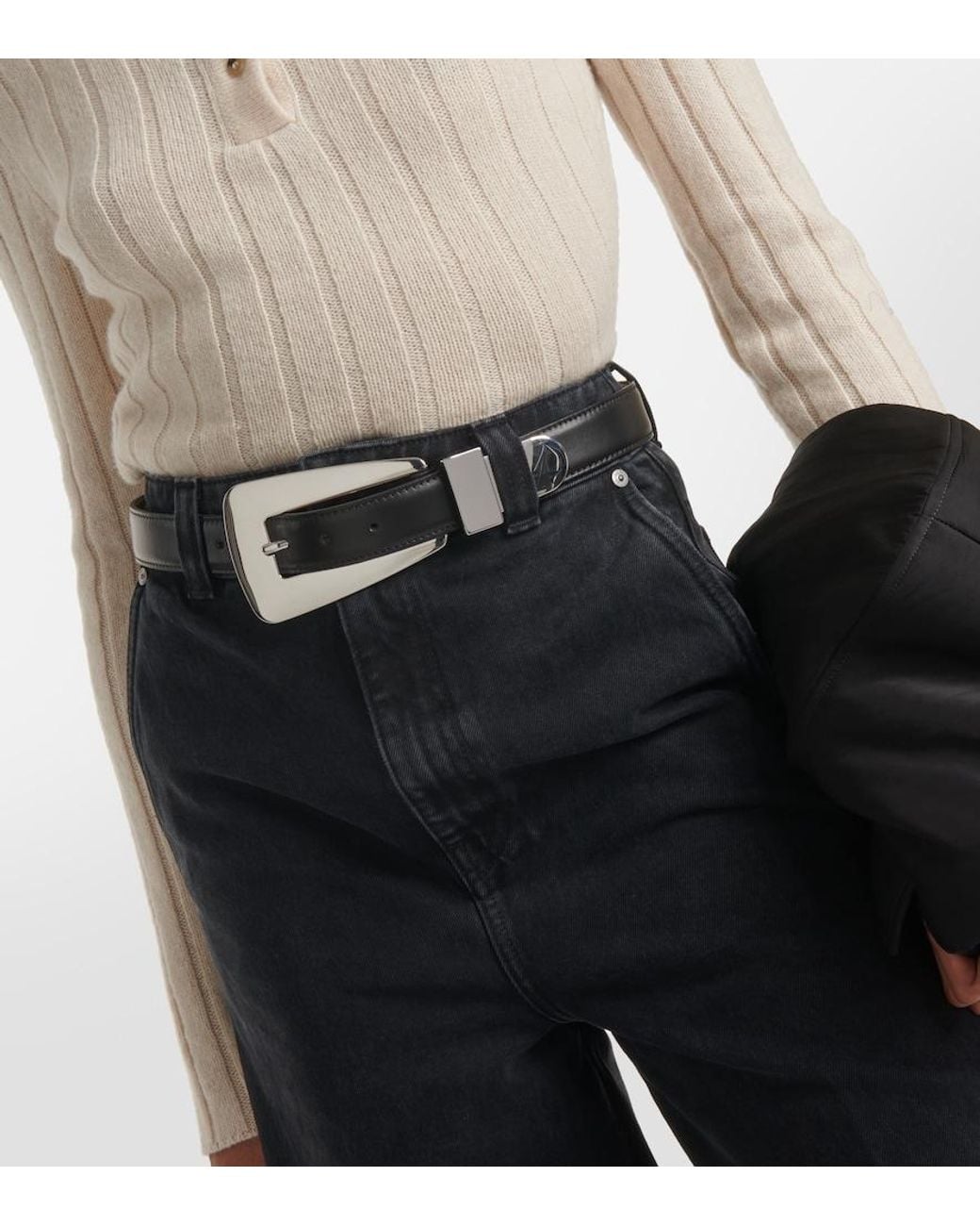 Khaite Black Lucca Leather Belt