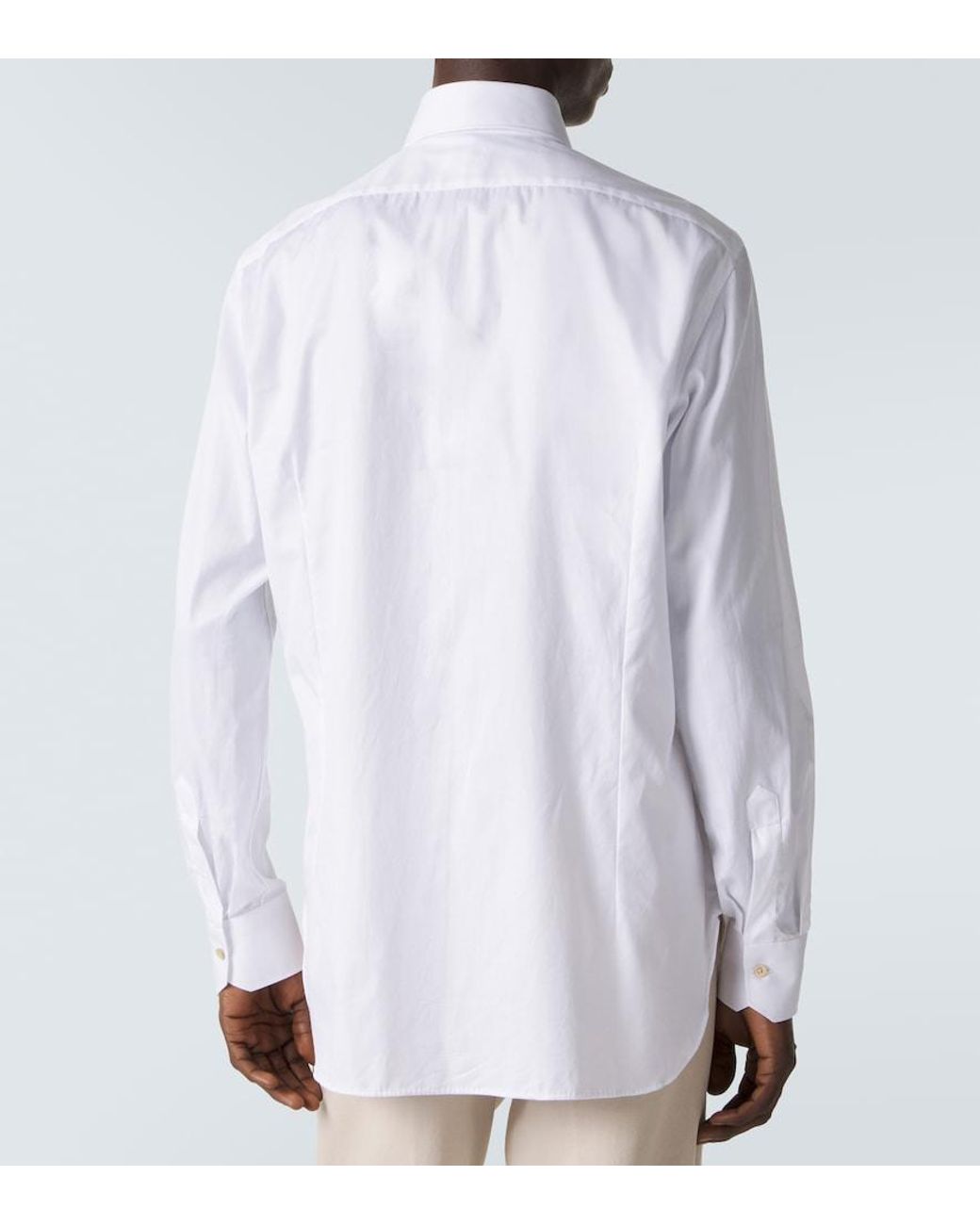 Kiton White Cotton Poplin Shirt for men
