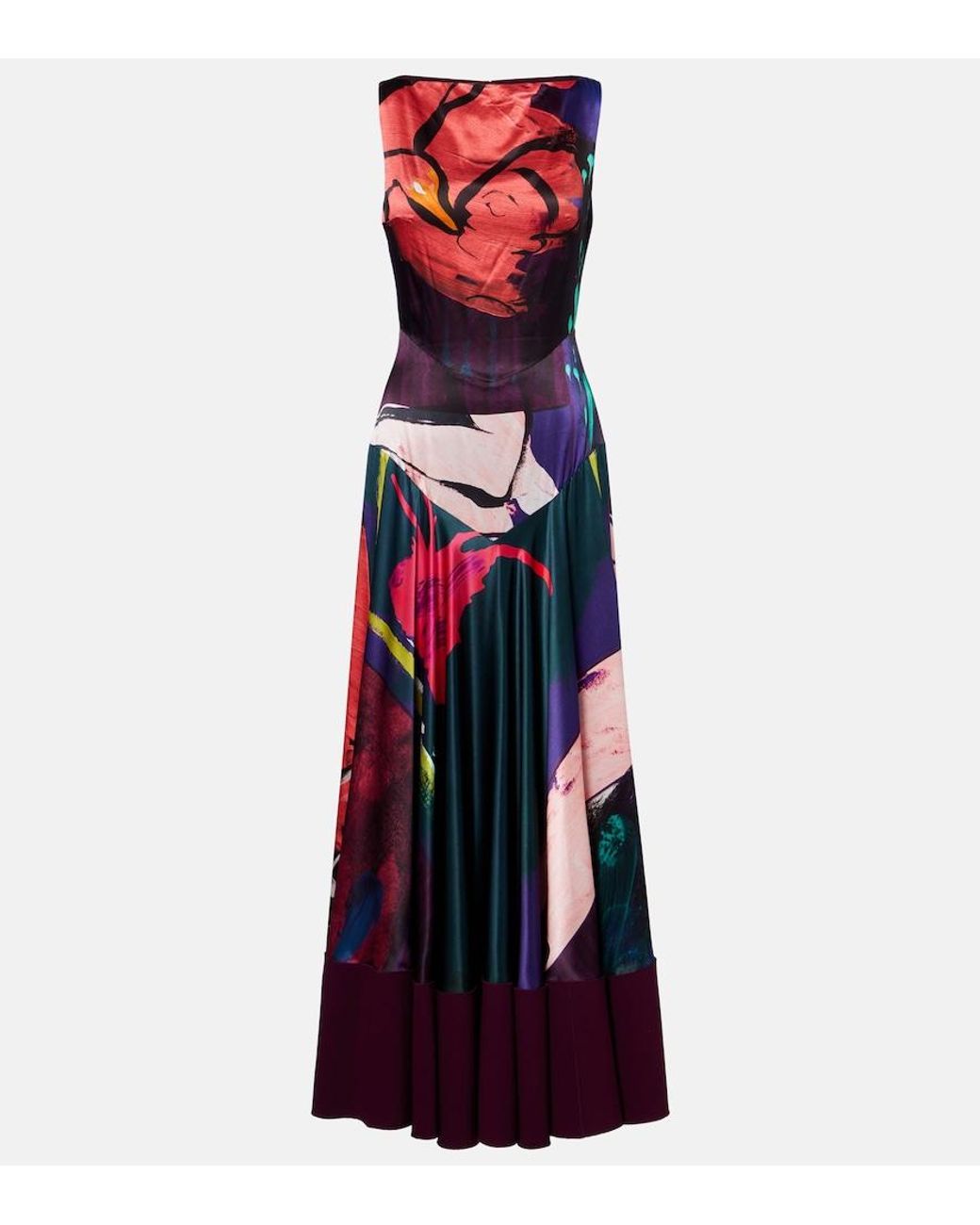 Roksanda White Munir Printed Silk Satin Gown