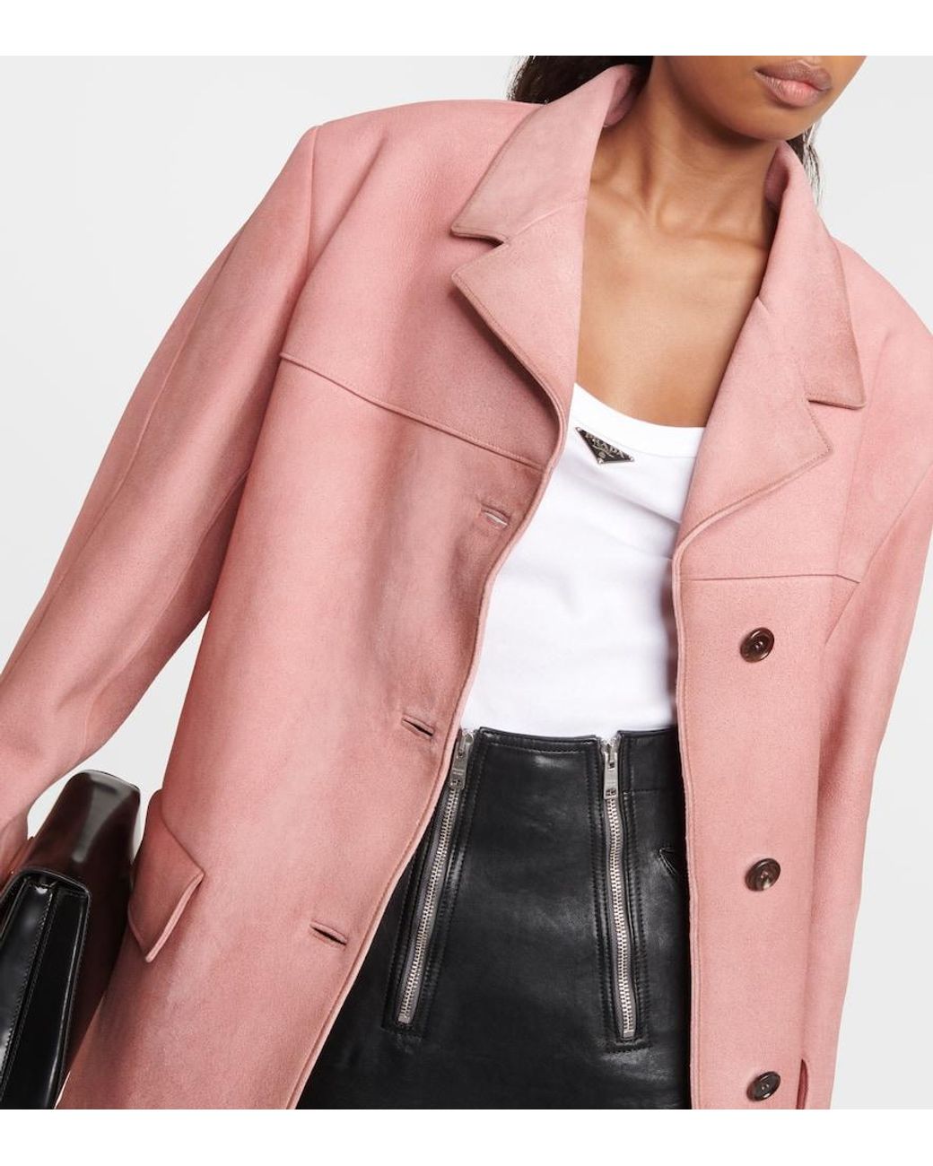 Prada Pink Suede Single-Breasted Jacket