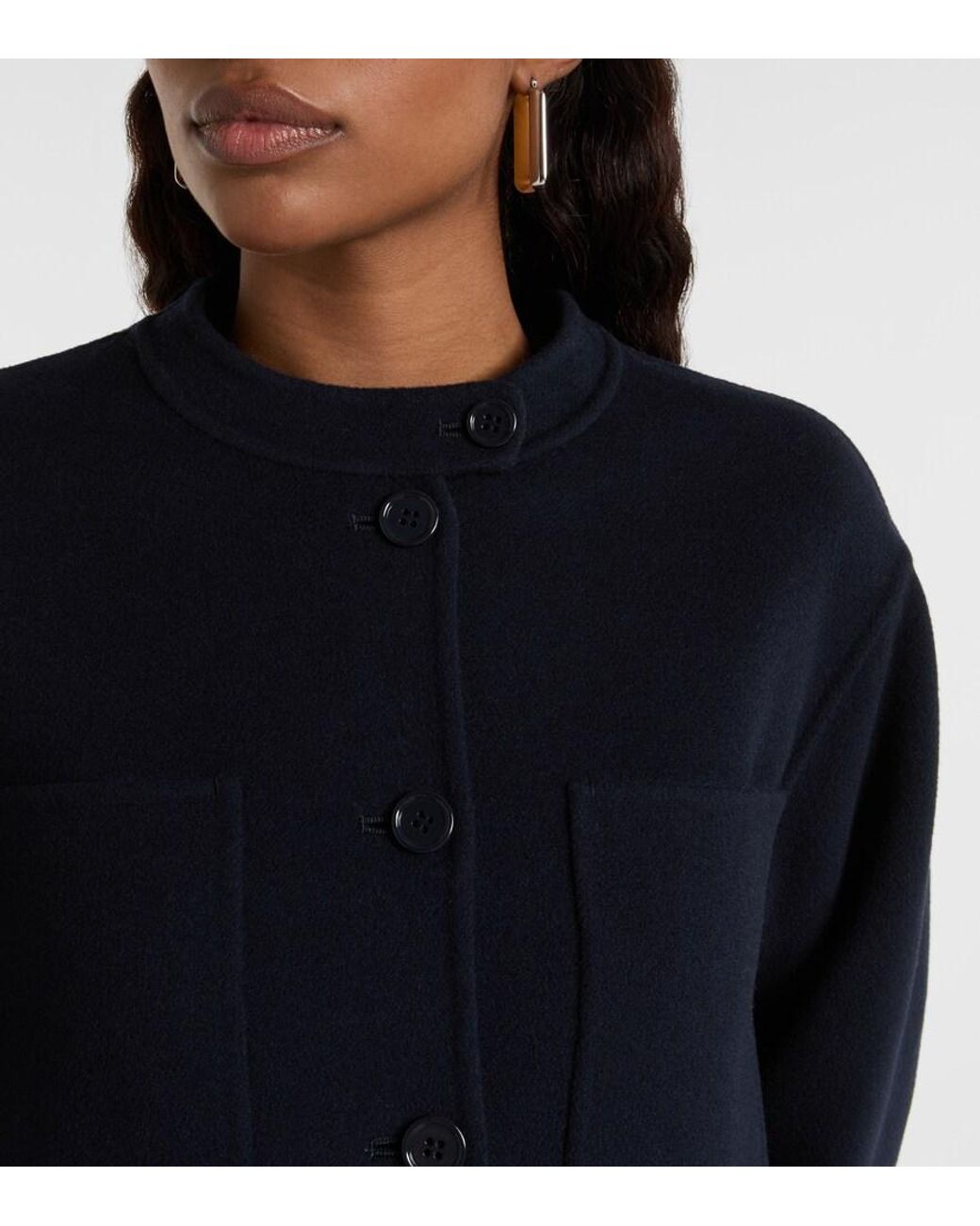 Max Mara Blue Sarah Virgin Wool Jacket