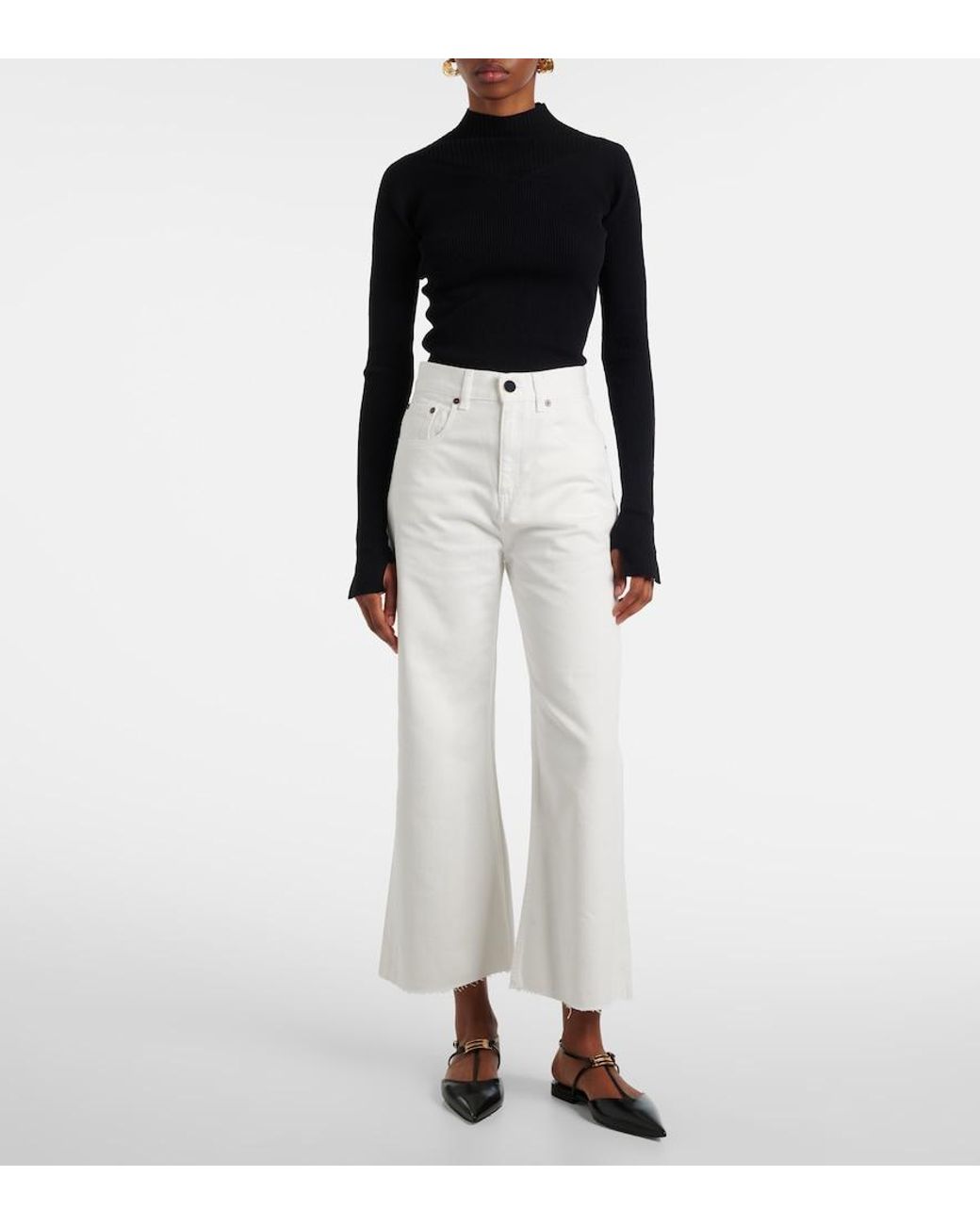 Victoria Beckham White Straight Jeans