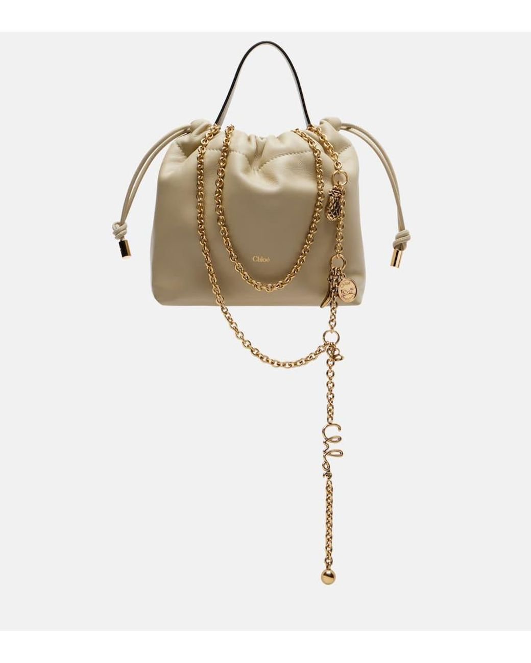 Chloé Metallic Icons Mini Leather Bucket Bag