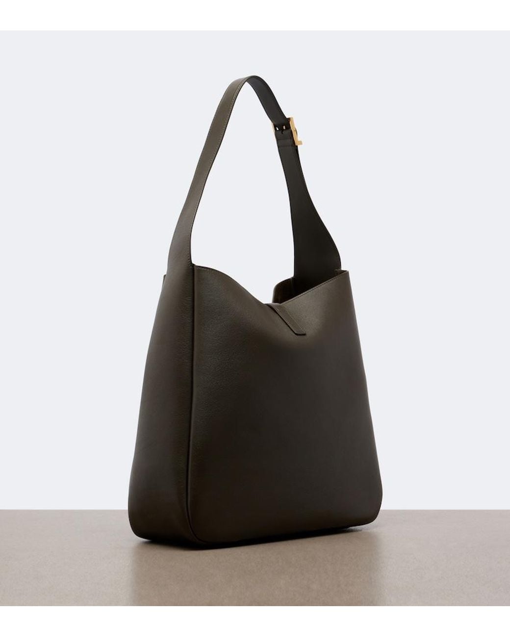 Saint Laurent Black Le 5 A 7 Supple Large Leather Shoulder Bag