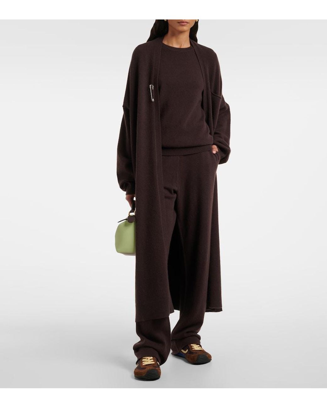 Extreme Cashmere Brown N°320 Rush Cashmere-Blend Straight Pants