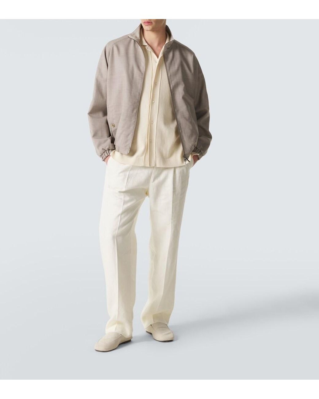 STÒFFA Gray Reversible Wool And Linen Blouson Jacket for men