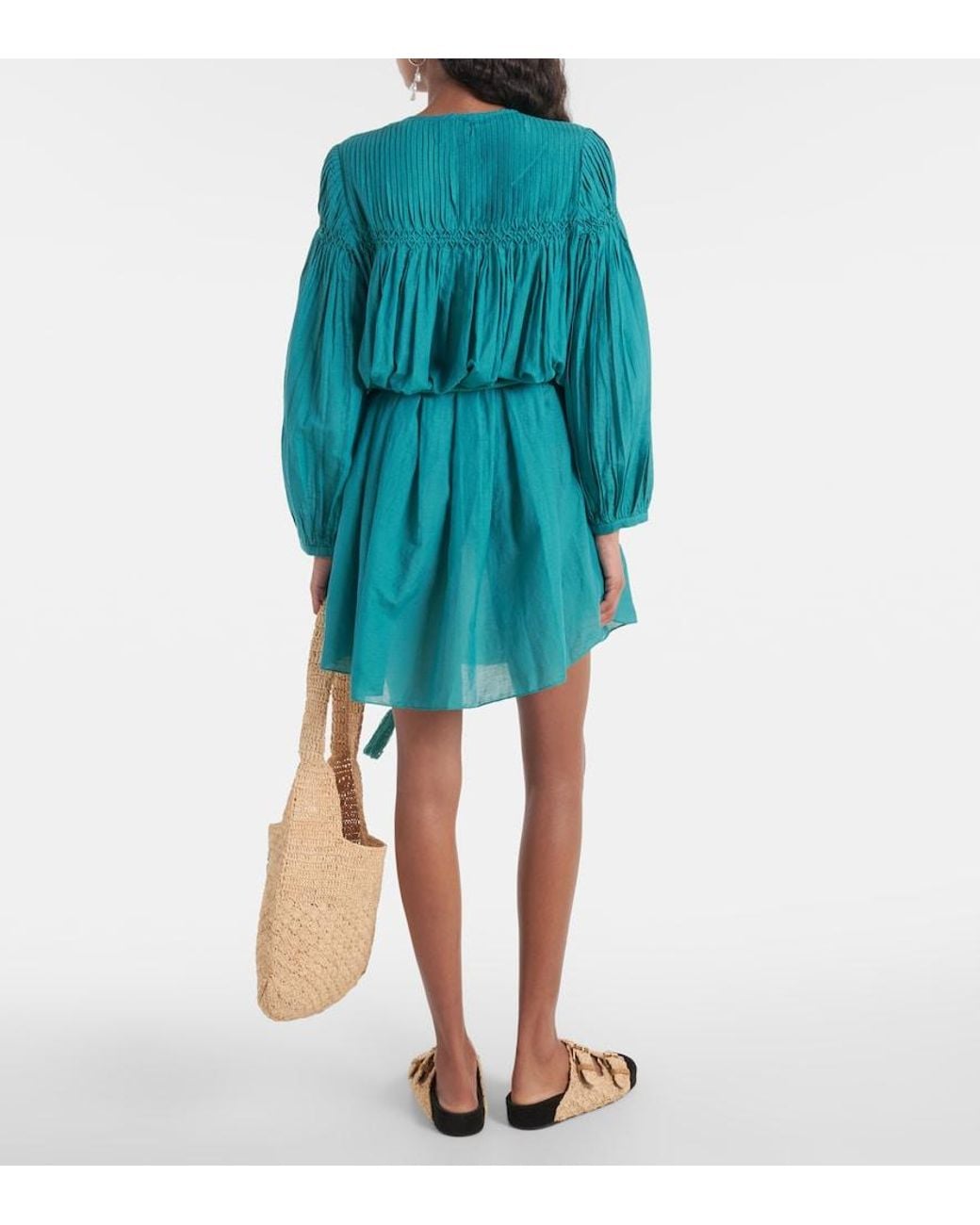 Isabel Marant Blue Adeliani Cotton-Blend Minidress