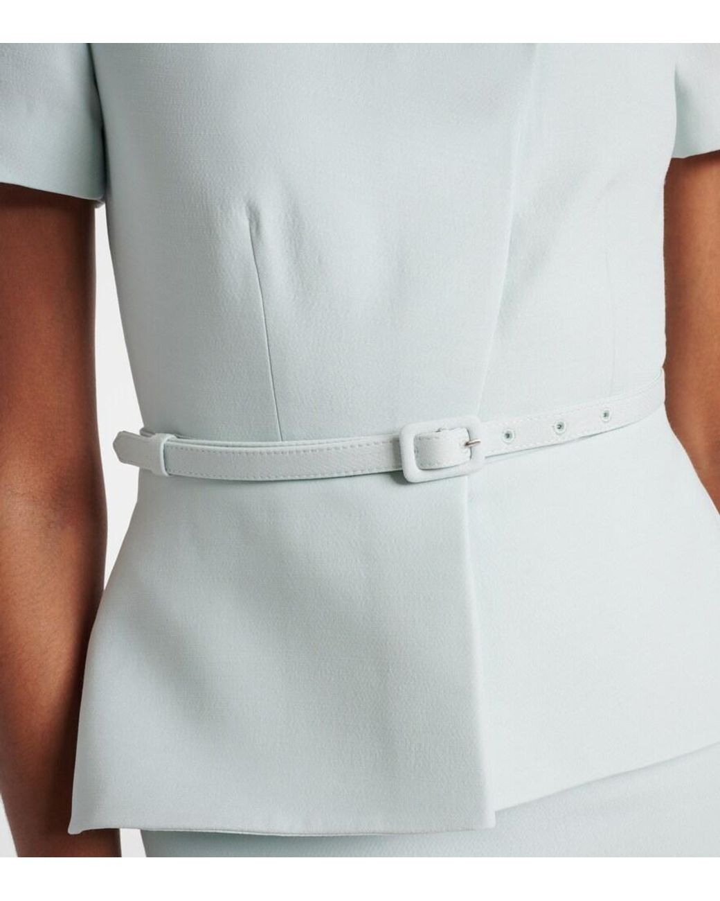 Roland Mouret White Wool And Slik Midi Dress